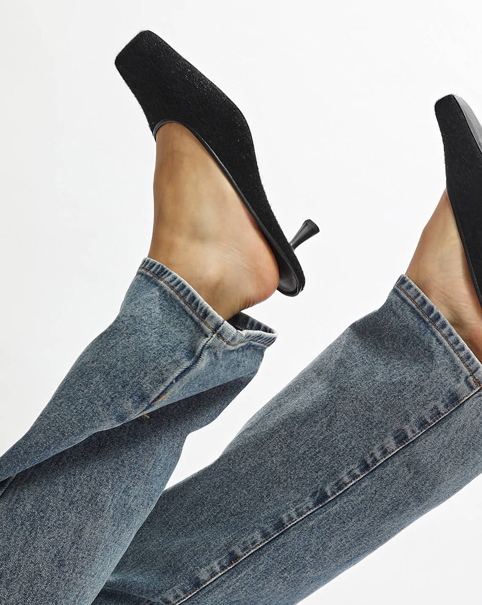 Natasha Square Toe Heel Black