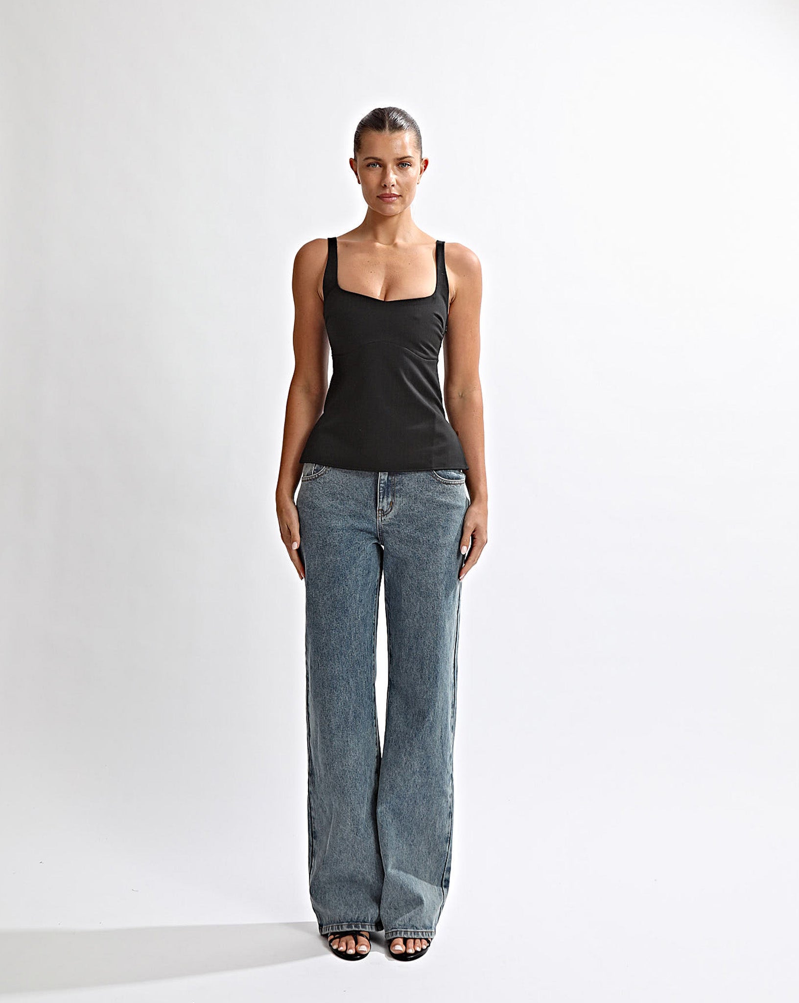 Luca Top Black Stripe