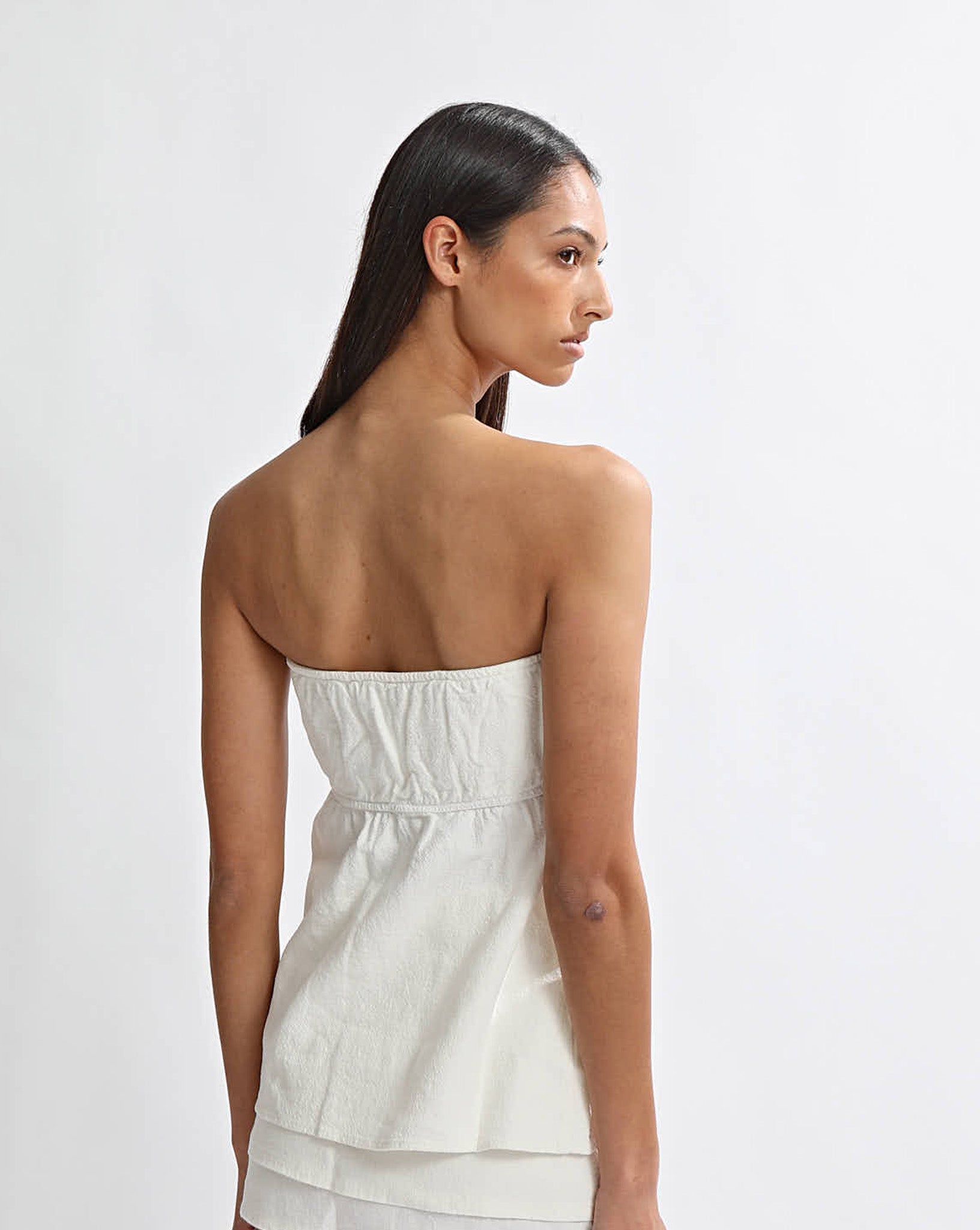 Evie Strapless Top Off White