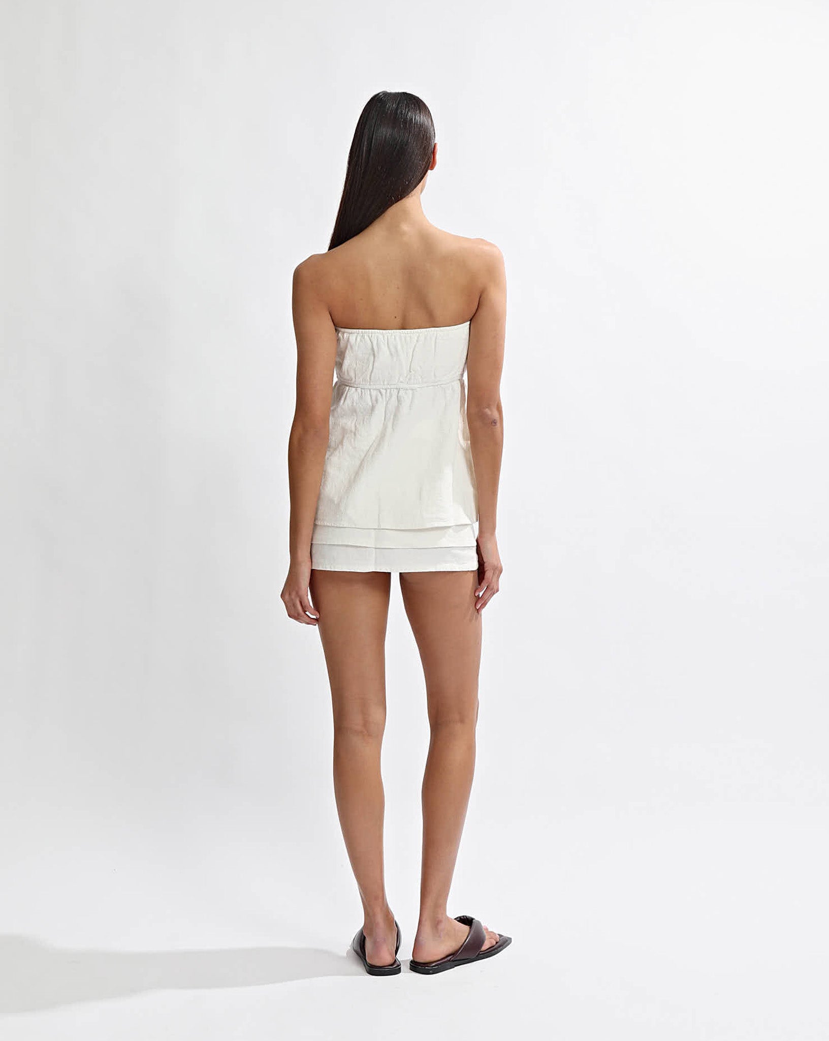 Evie Tailored Skirt Off White