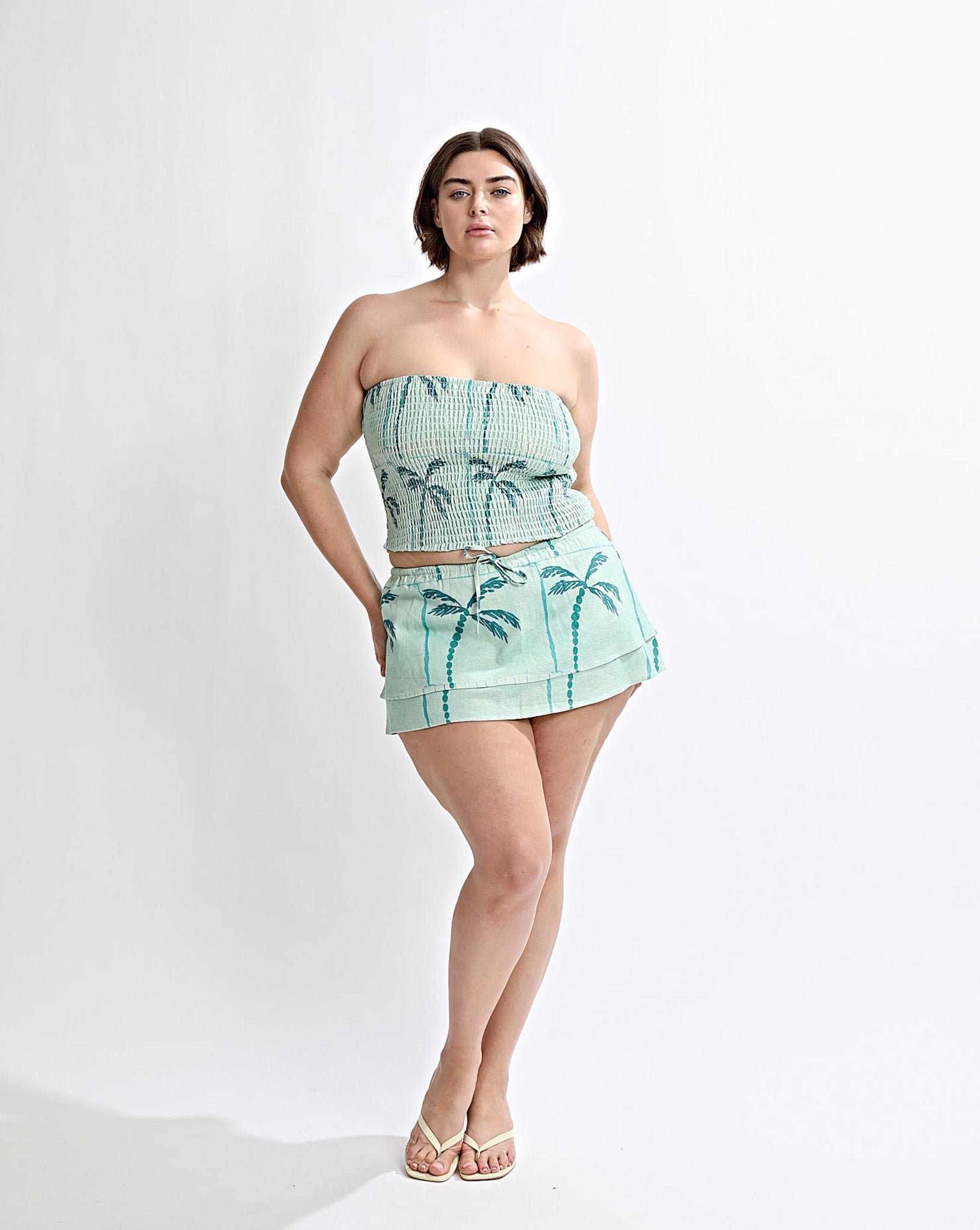 Lola Strapless Top Green Tonic