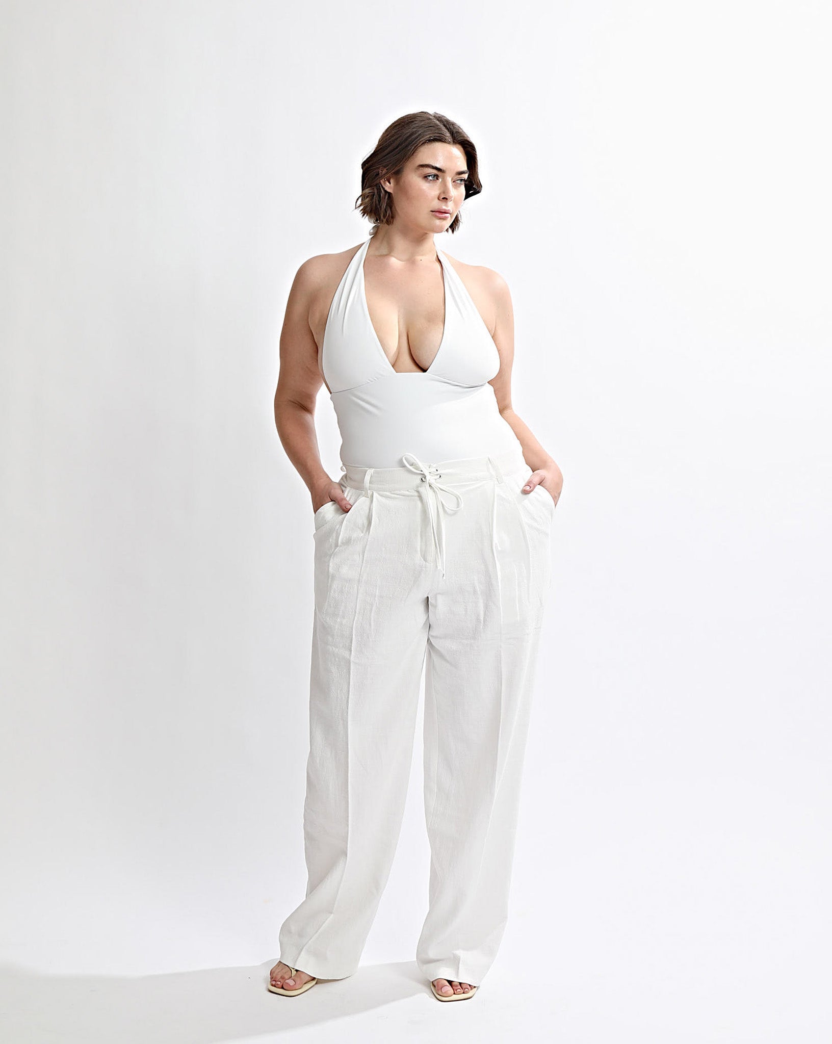 Helena Trousers Off White Regular/Tall