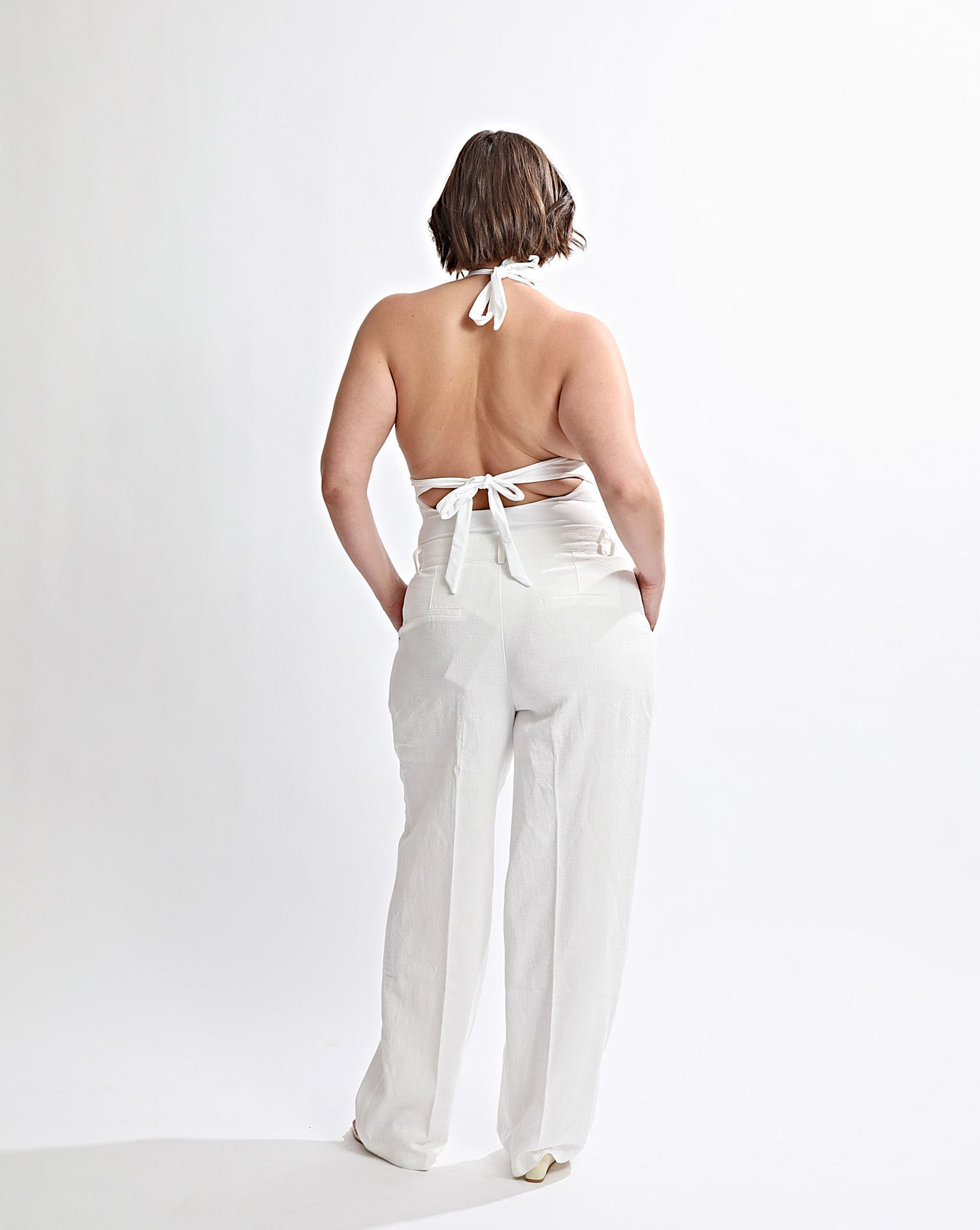 Helena Trousers Off White Cropped