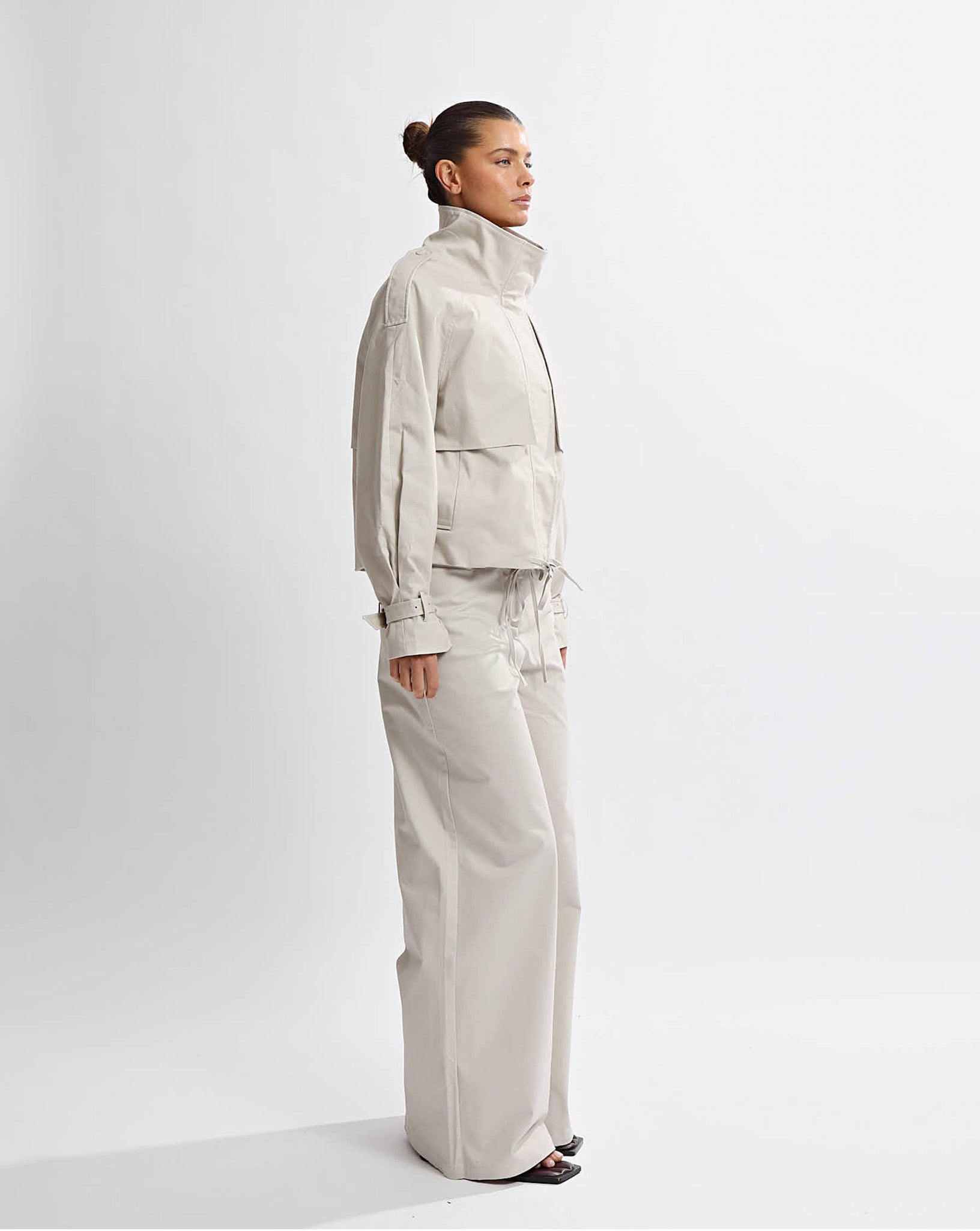 Harper Funnel Neck Jacket Almond