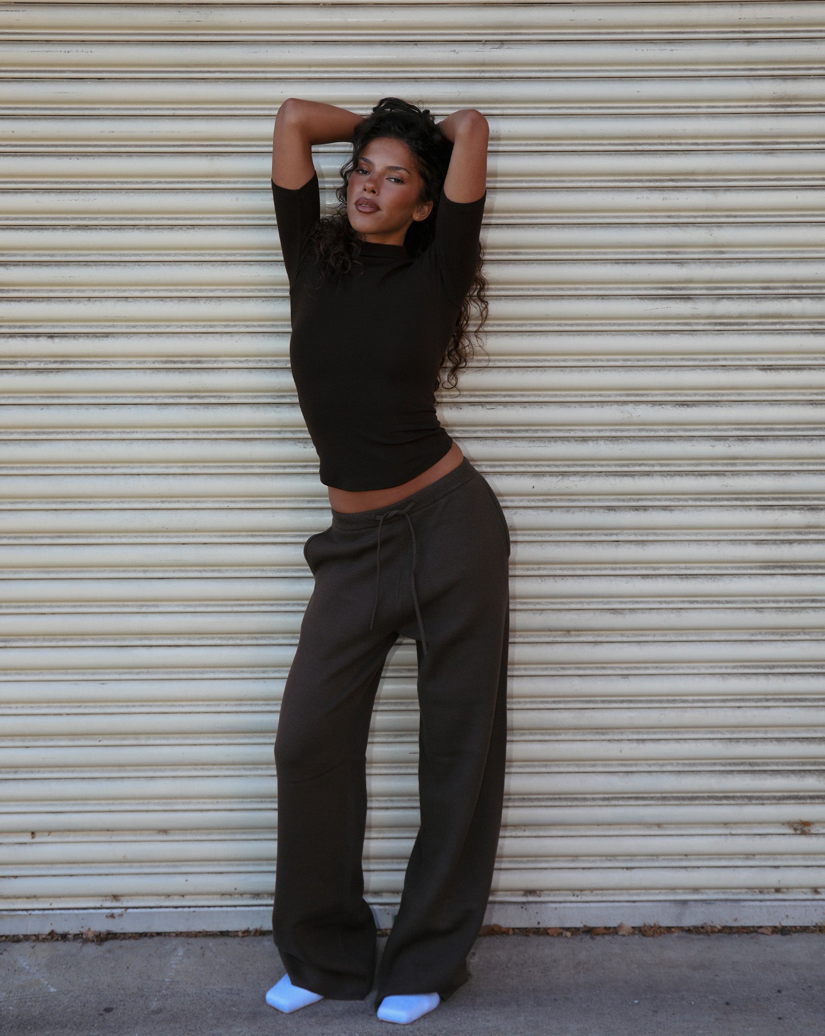 Dion Knit Pants Chocolate Cropped
