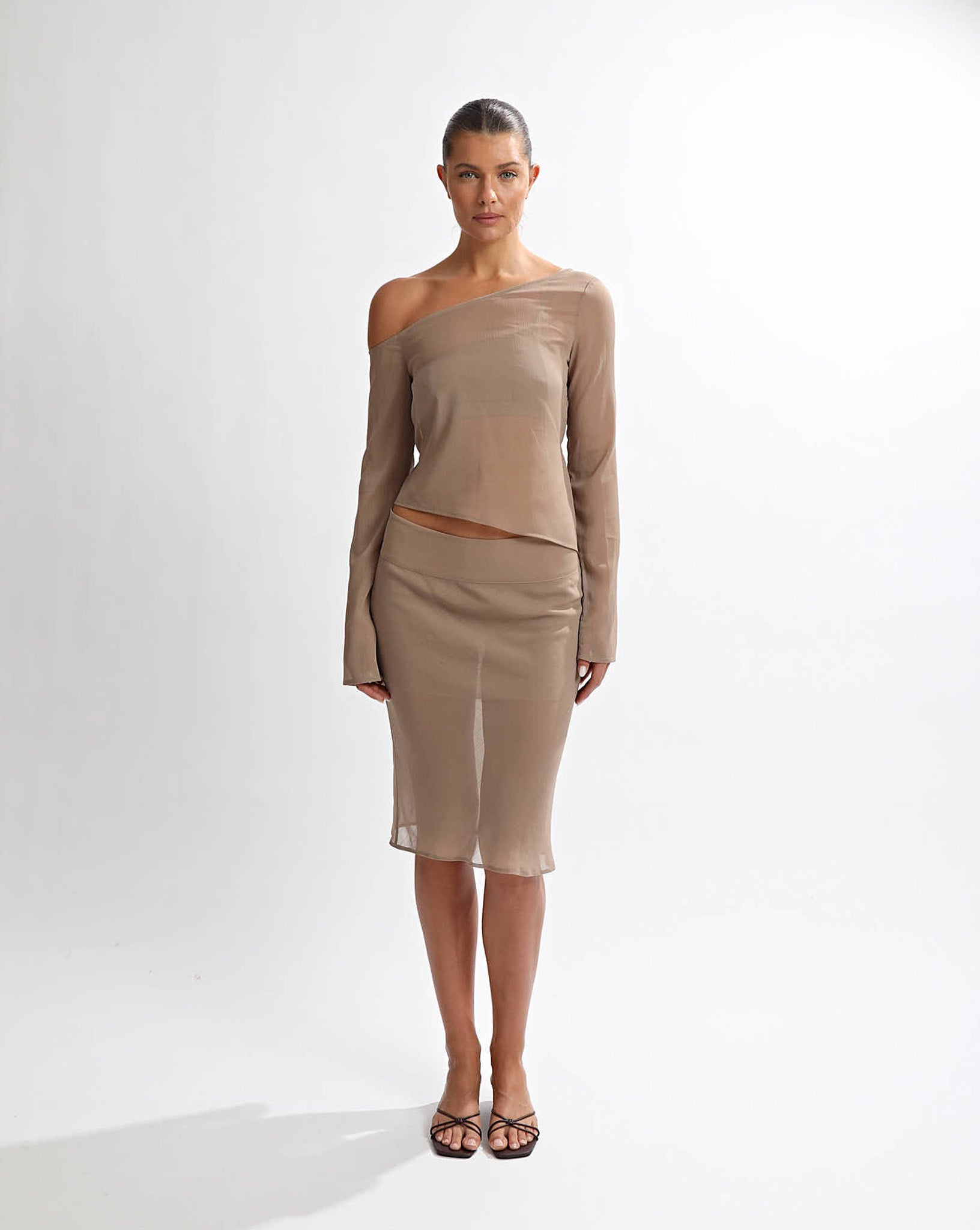 Josephine Long Sleeve Top Taupe