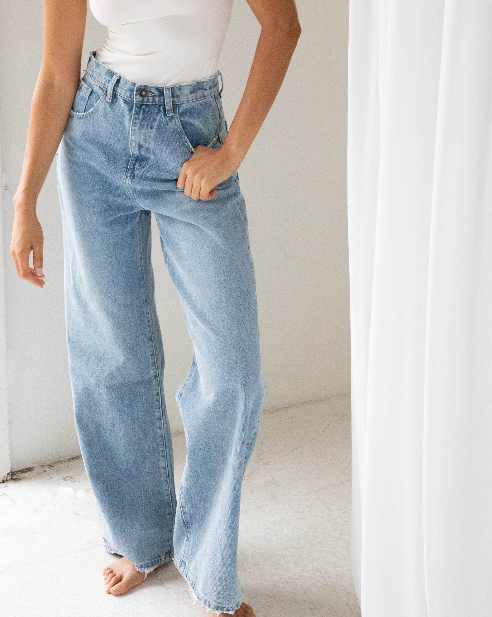 Harley High Rise Jeans Mid Blue