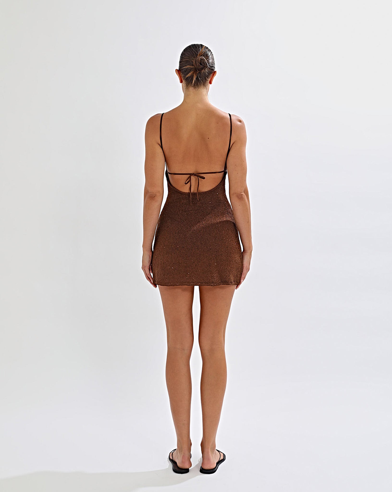 Gaia Knit Mini Dress Chocolate