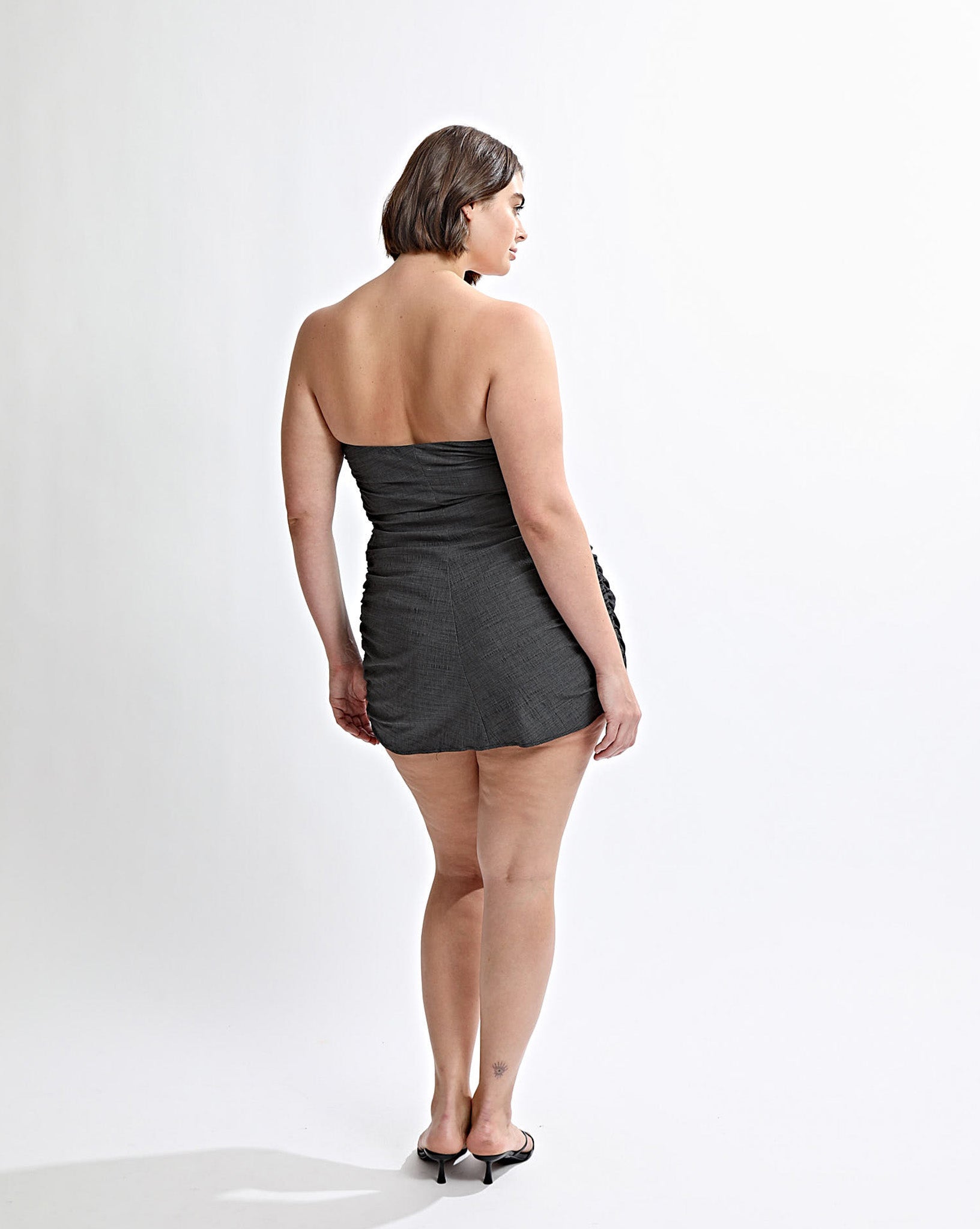 Heidi Strapless Mini Dress Slate