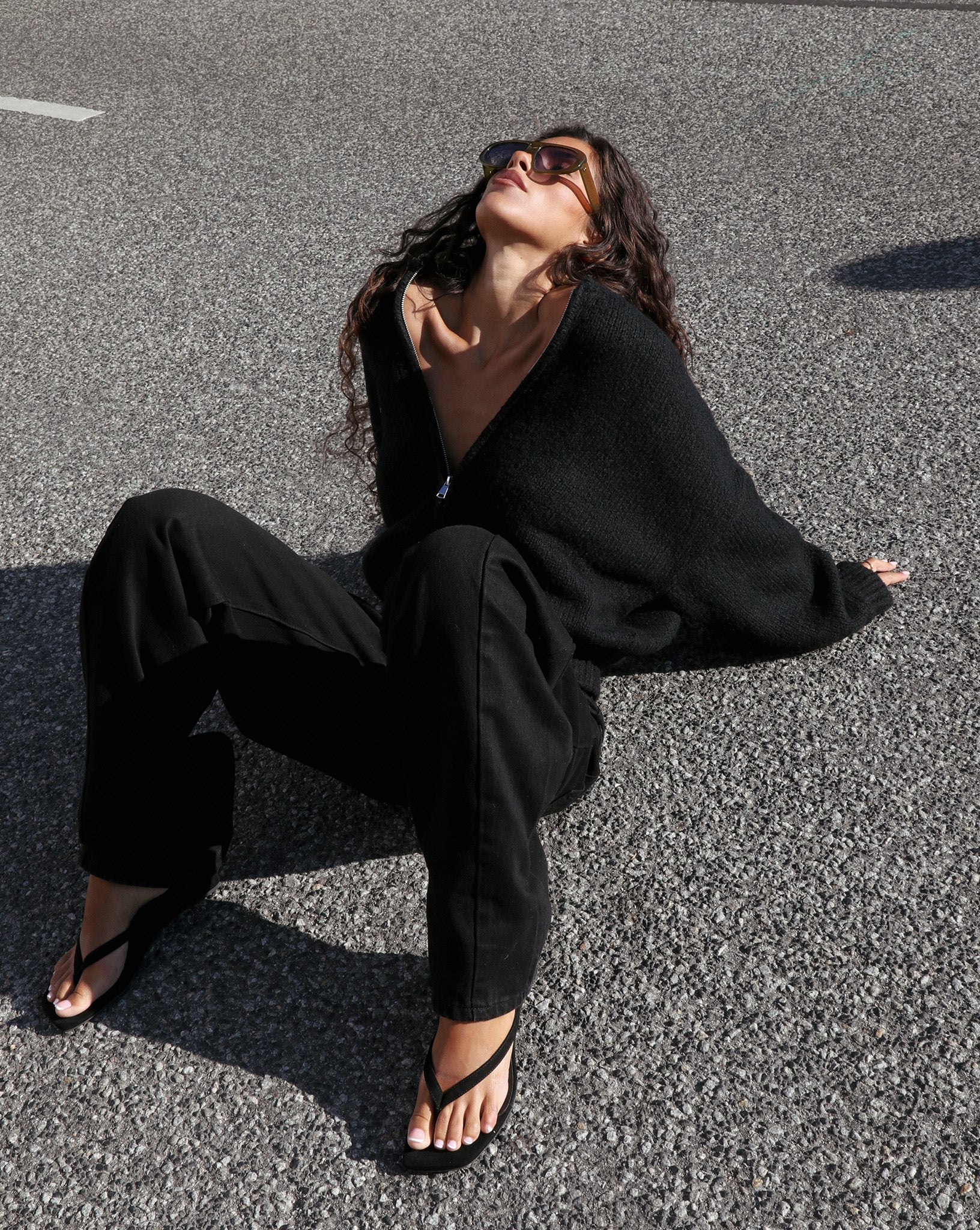 Elliot Knit Zip Jumper Black