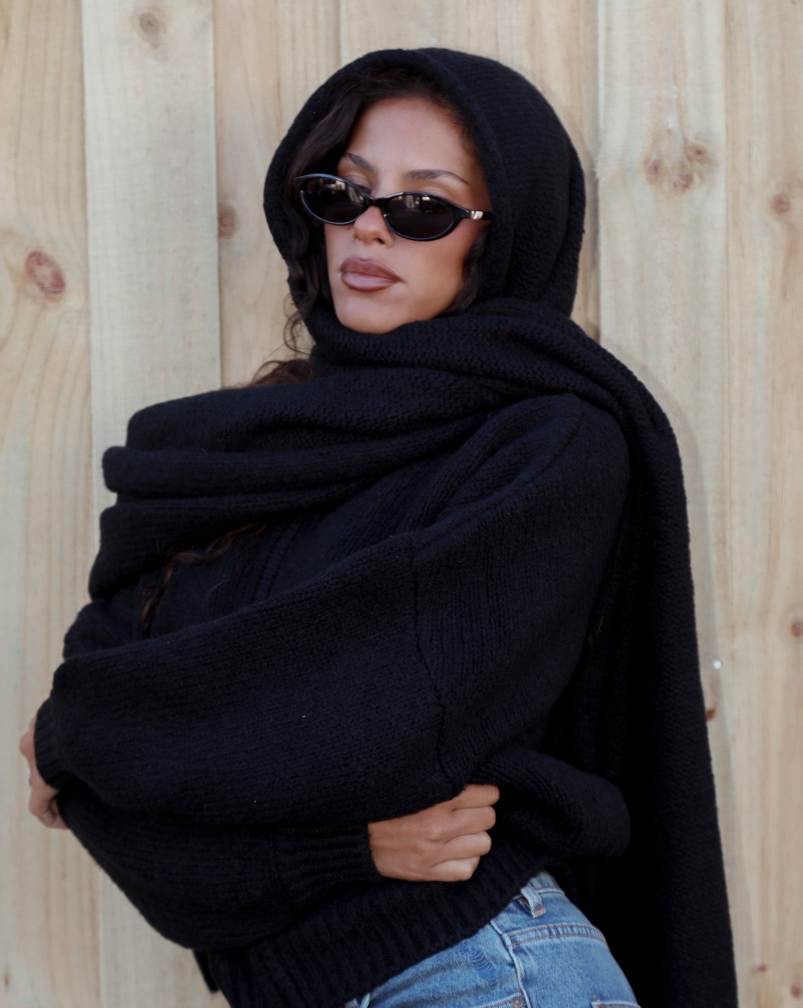 Elliot Knit Scarf Black