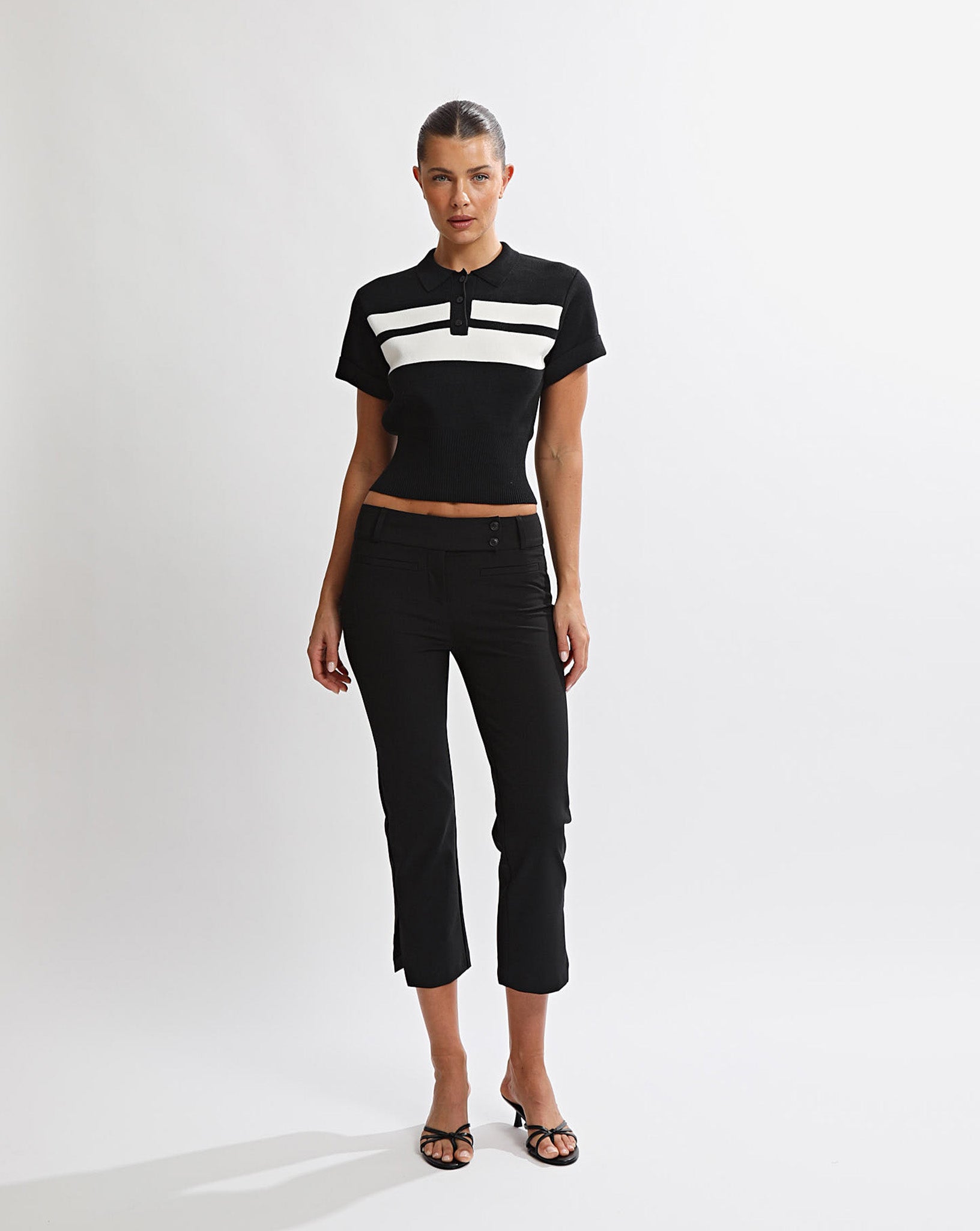 Brea Knit Top Black/White Stripe