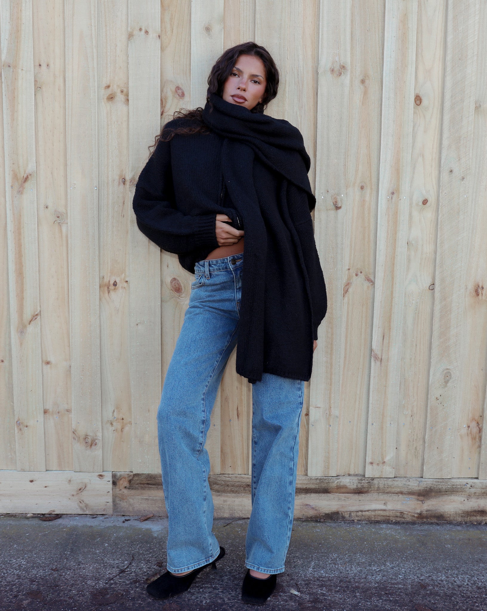 Elliot Knit Zip Jumper Black