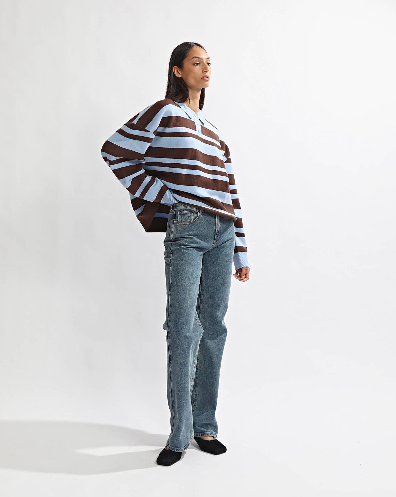 Cody Knit Jersey Blue/Brown