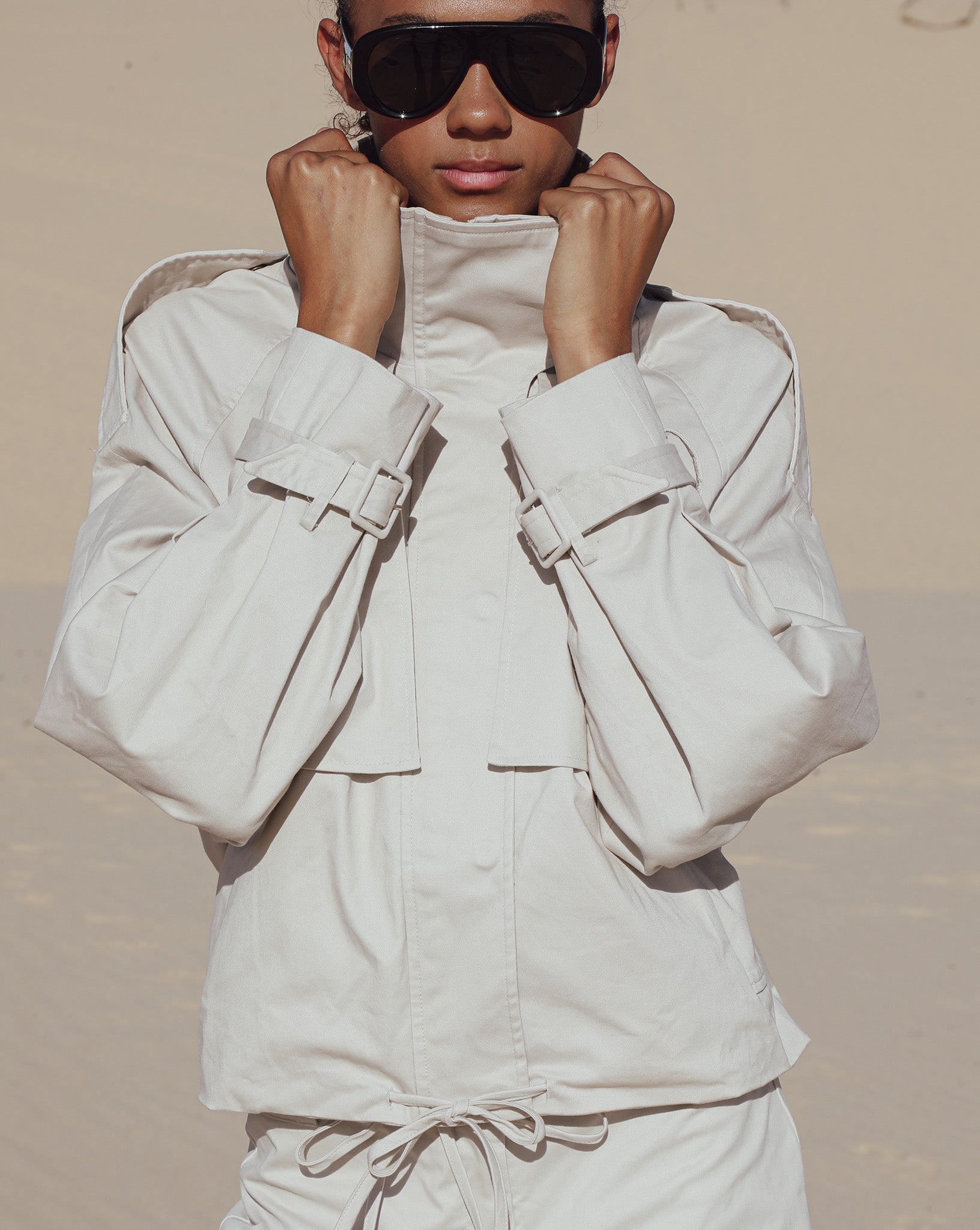 Harper Funnel Neck Jacket Almond