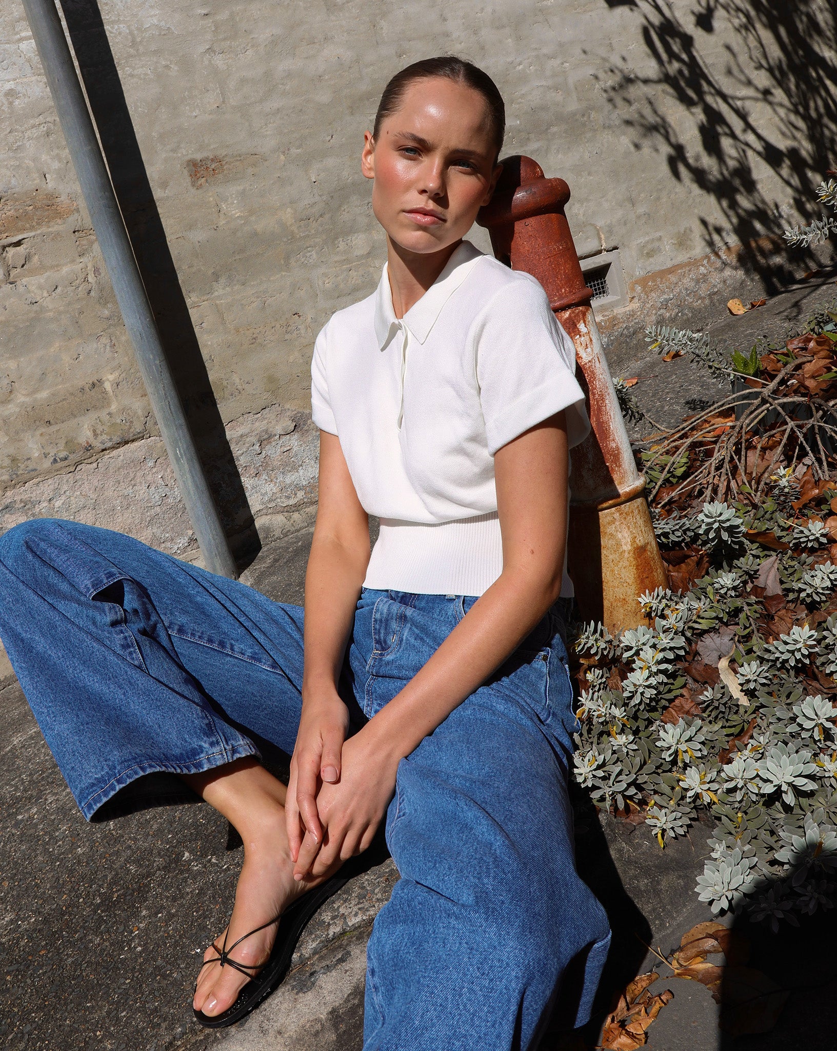 Blaire Knit Top Off White