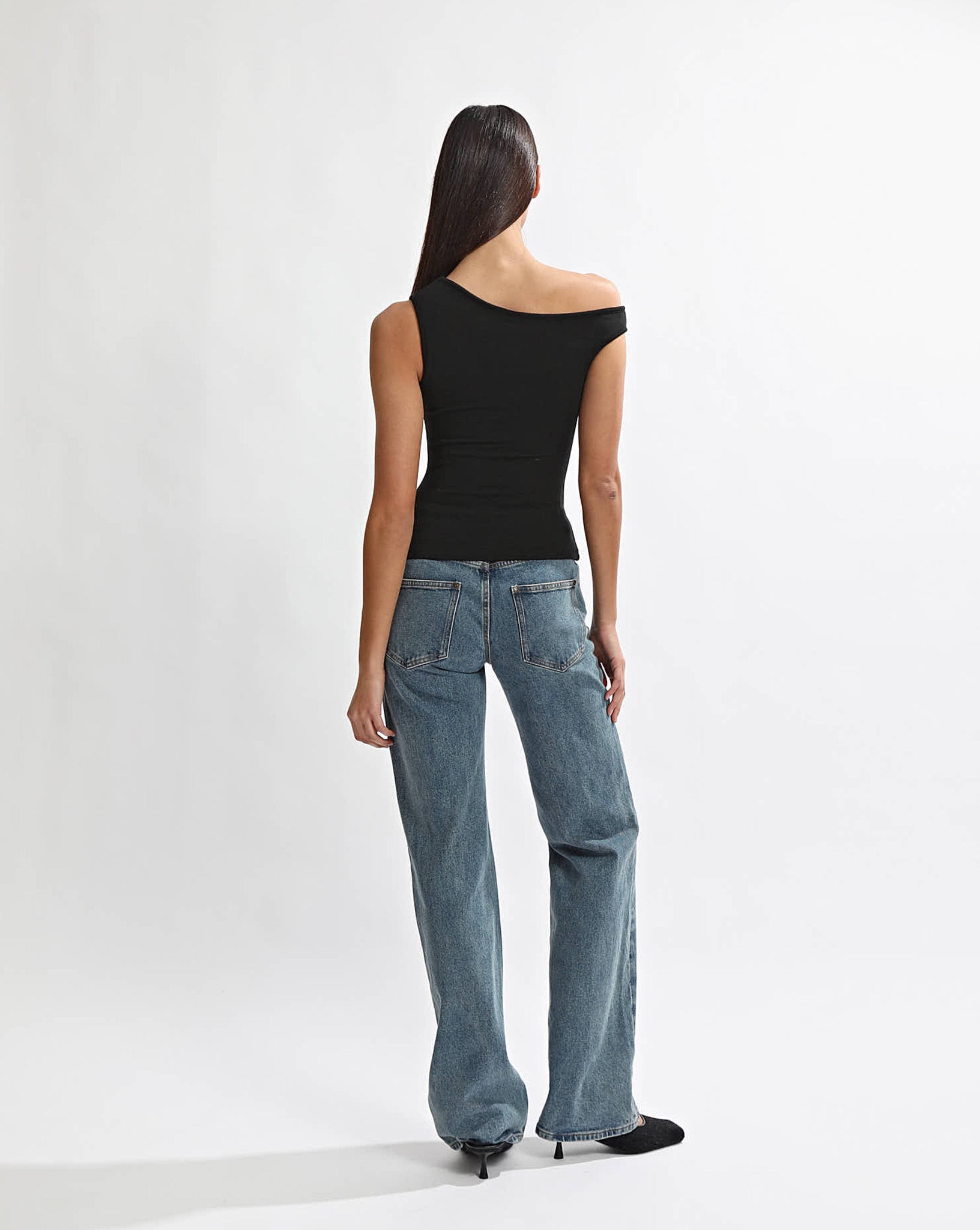 Amelia Asym Tank Black