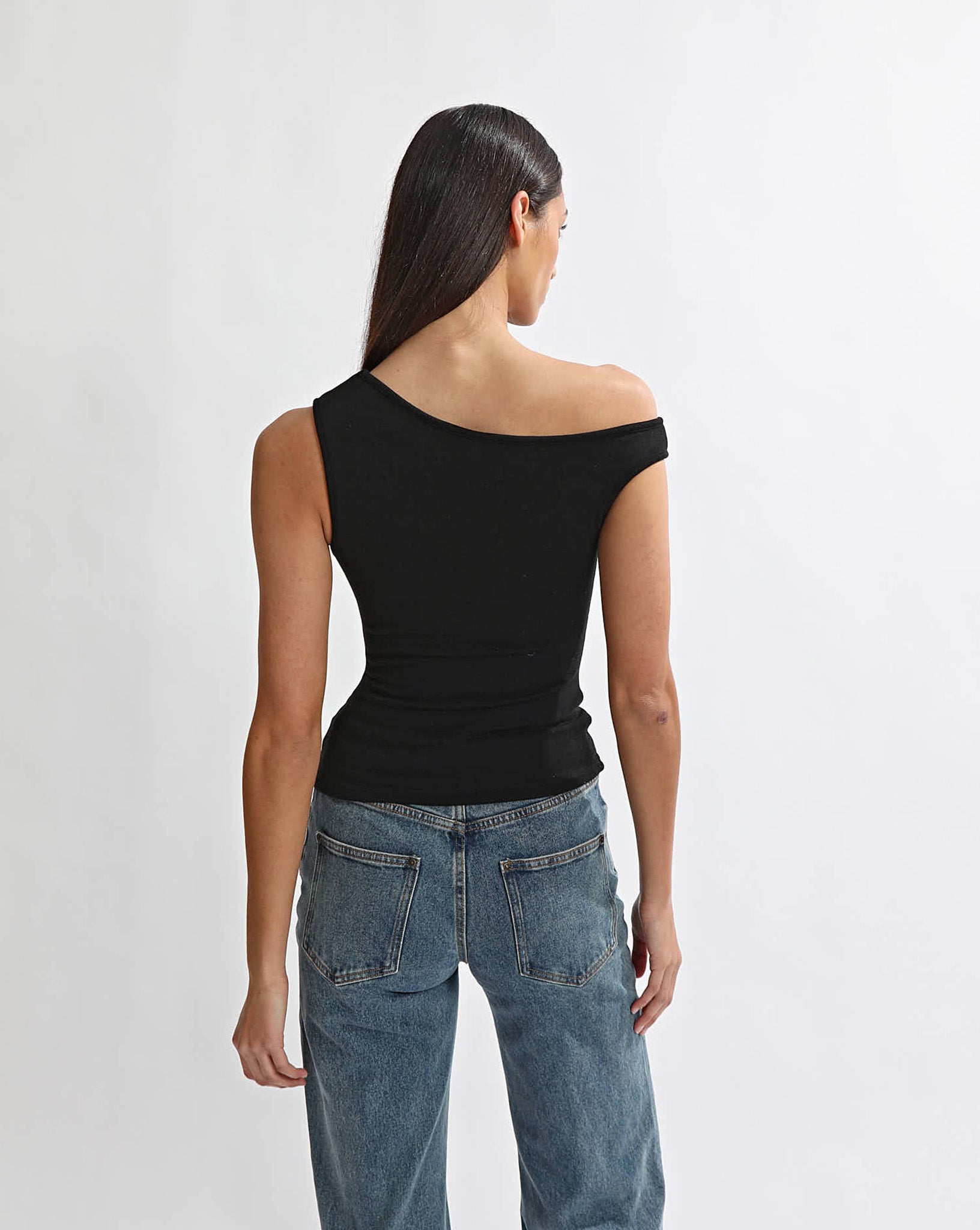 Amelia Asym Tank Black