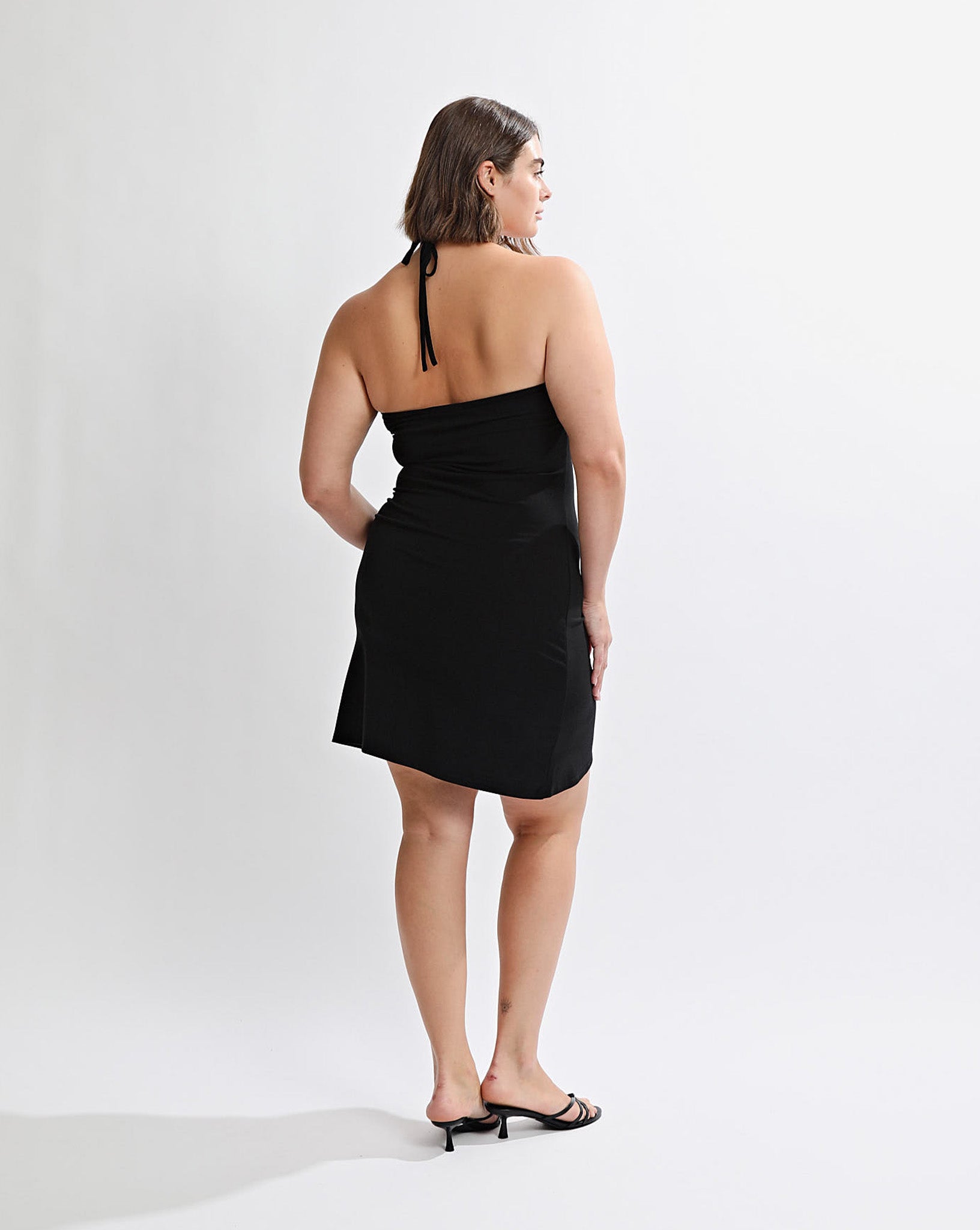 drinks on me midi dress black Black Midi Dress - Black Cocktail Dress - Column Dress