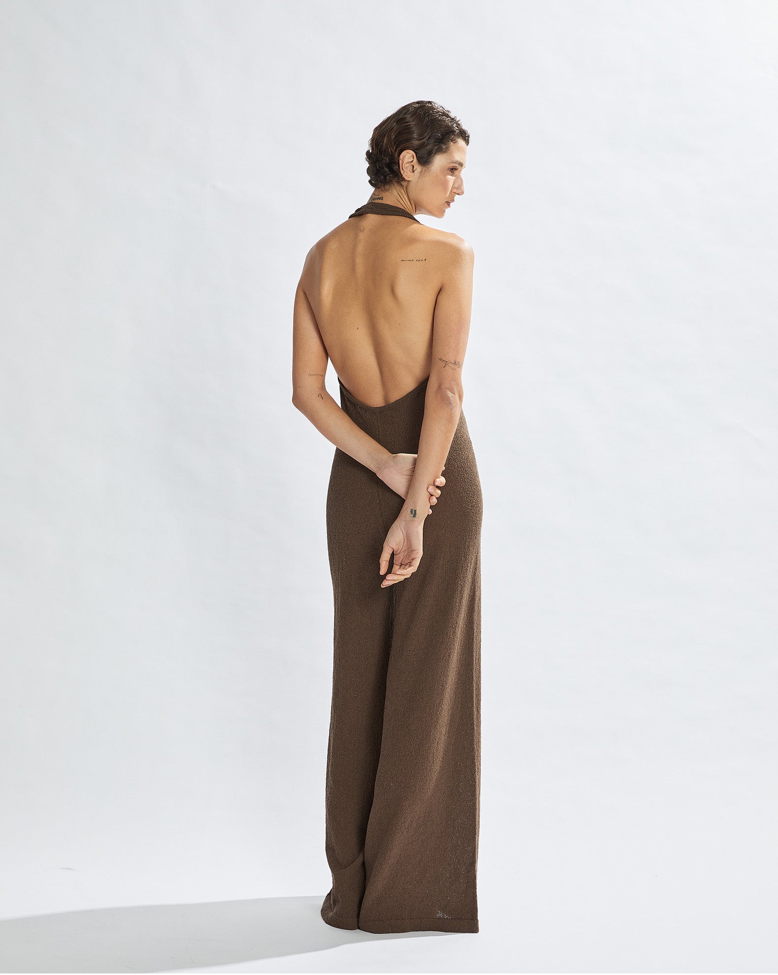 Sammy Knit Jumpsuit Chocolate Cropped