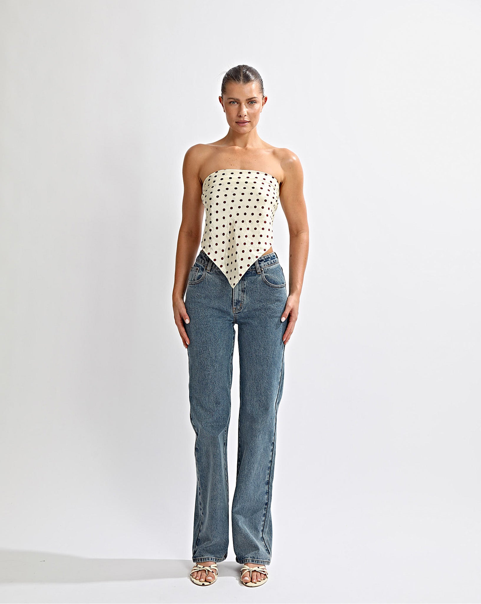 Adriana Scarf Yellow Polka