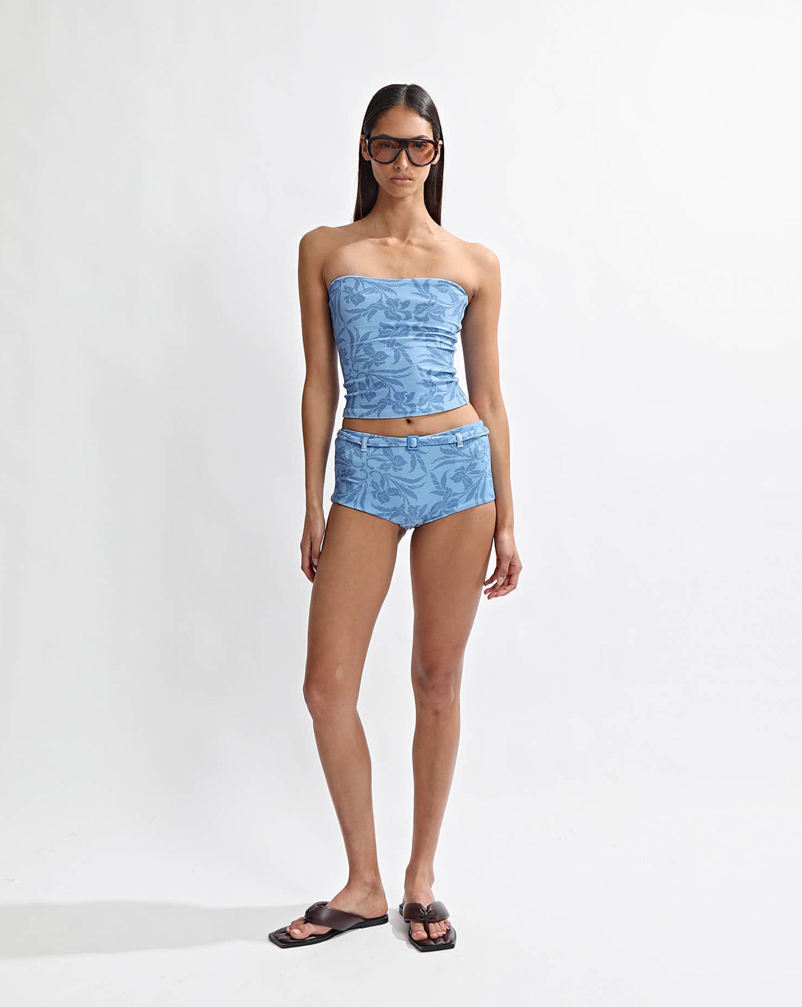 Nali Strapless Top Blue Sol