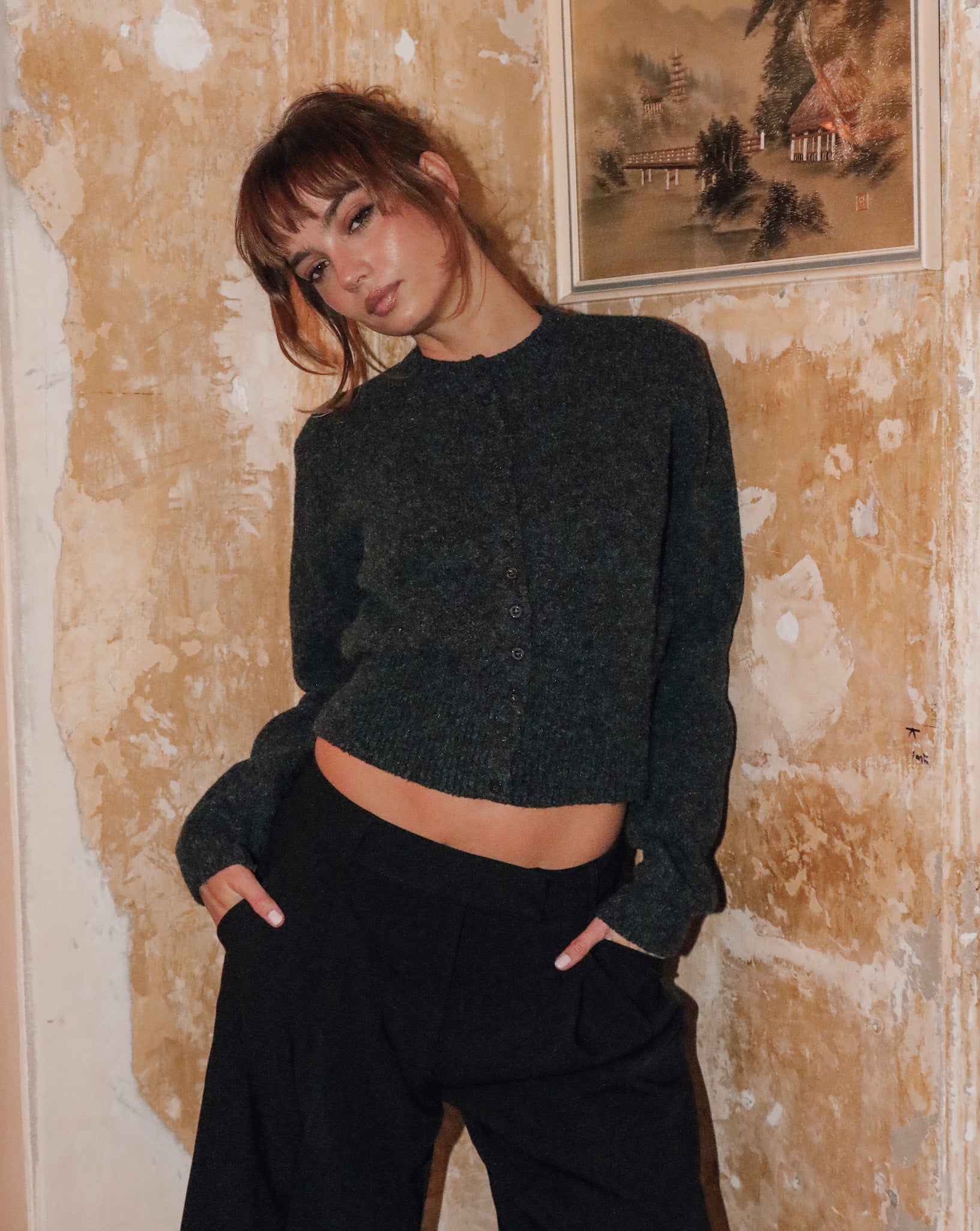 Portia Knit Cardigan Charcoal