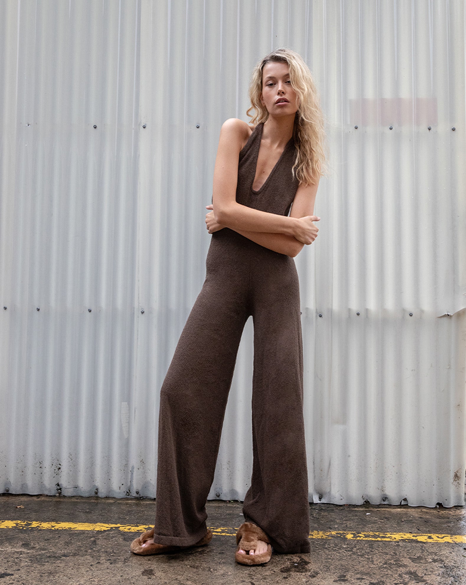 Sammy Knit Jumpsuit Chocolate