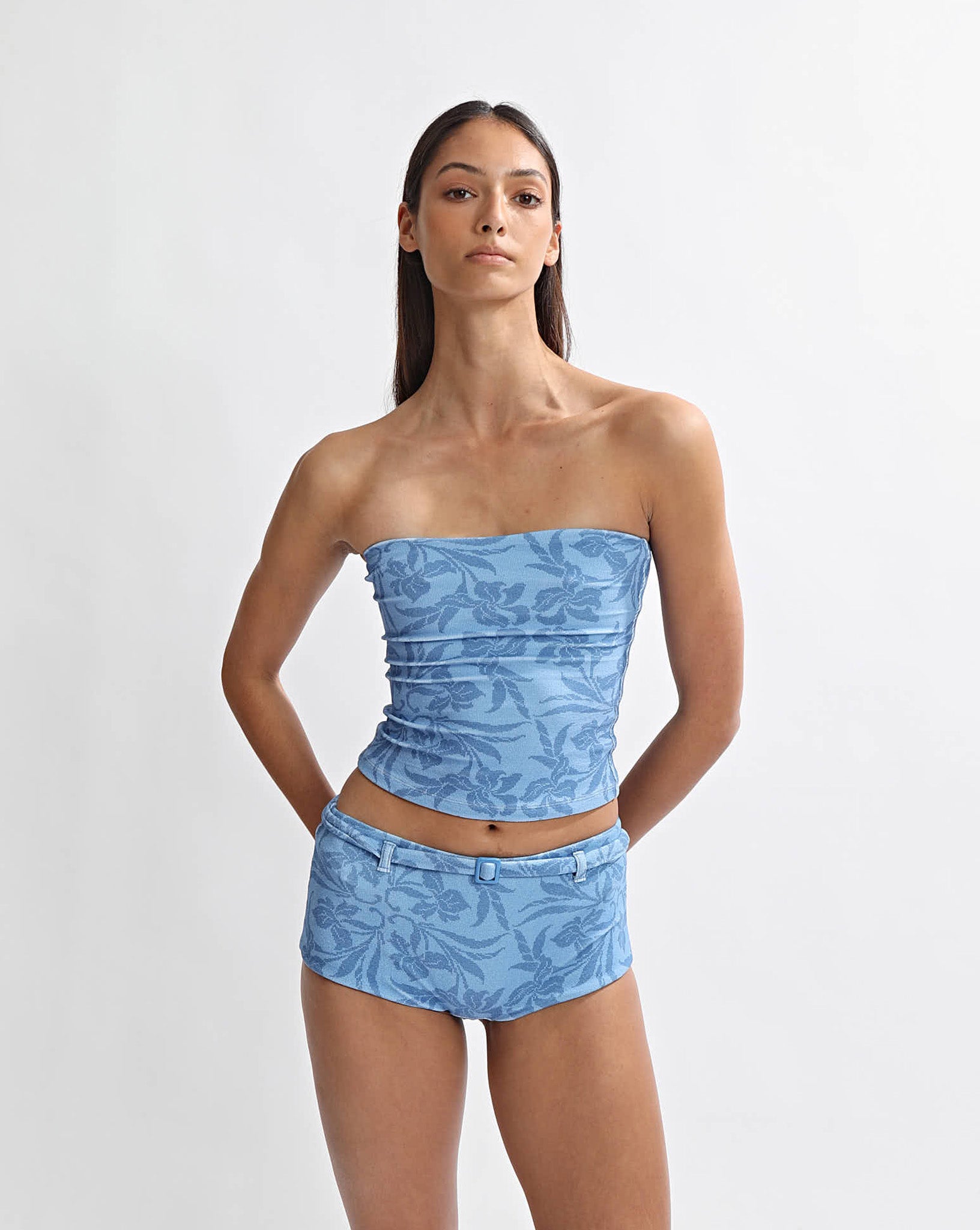 Nali Strapless Top Blue Sol