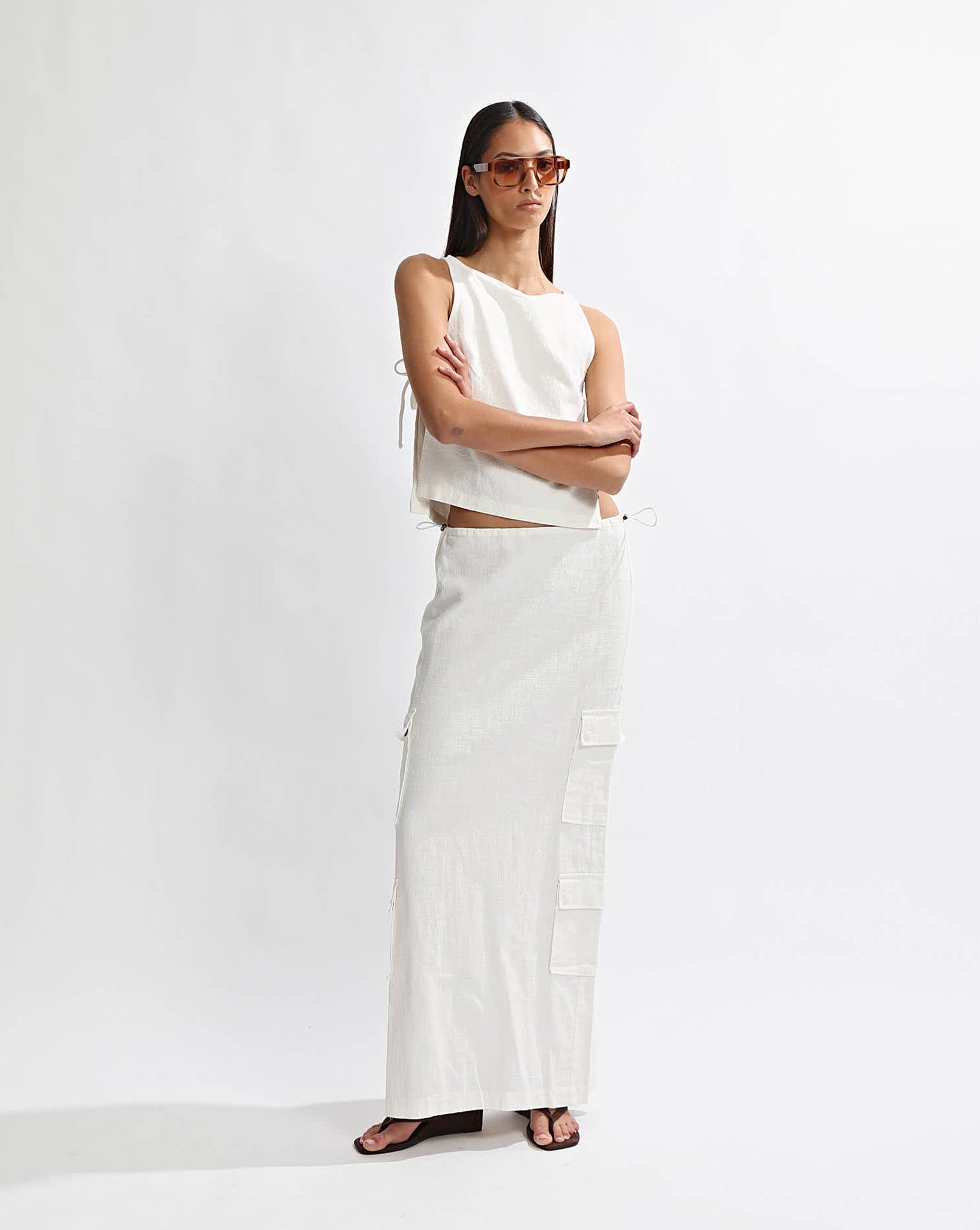 Evie Maxi Skirt Off White