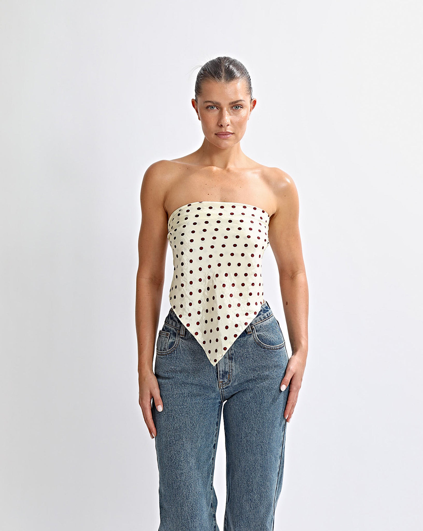 Adriana Scarf Yellow Polka