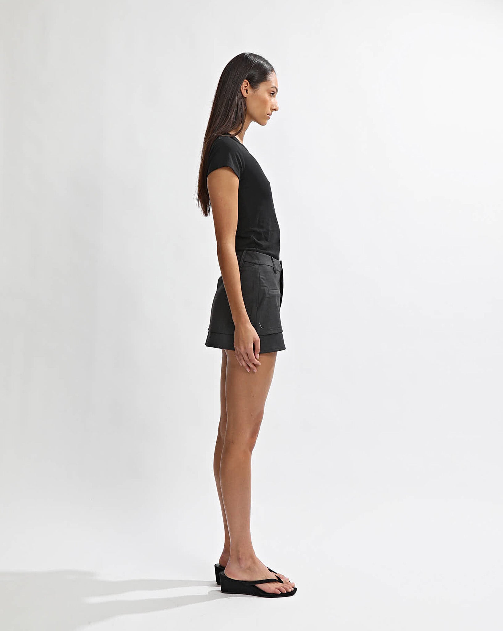 Benny Tailored Skirt Dark Grey