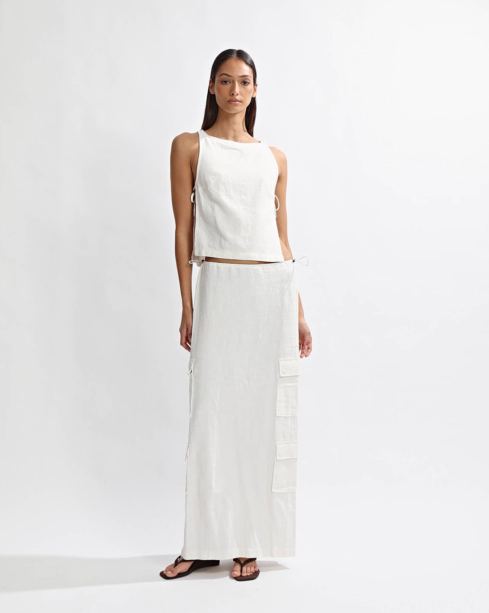 Evie Maxi Skirt Off White