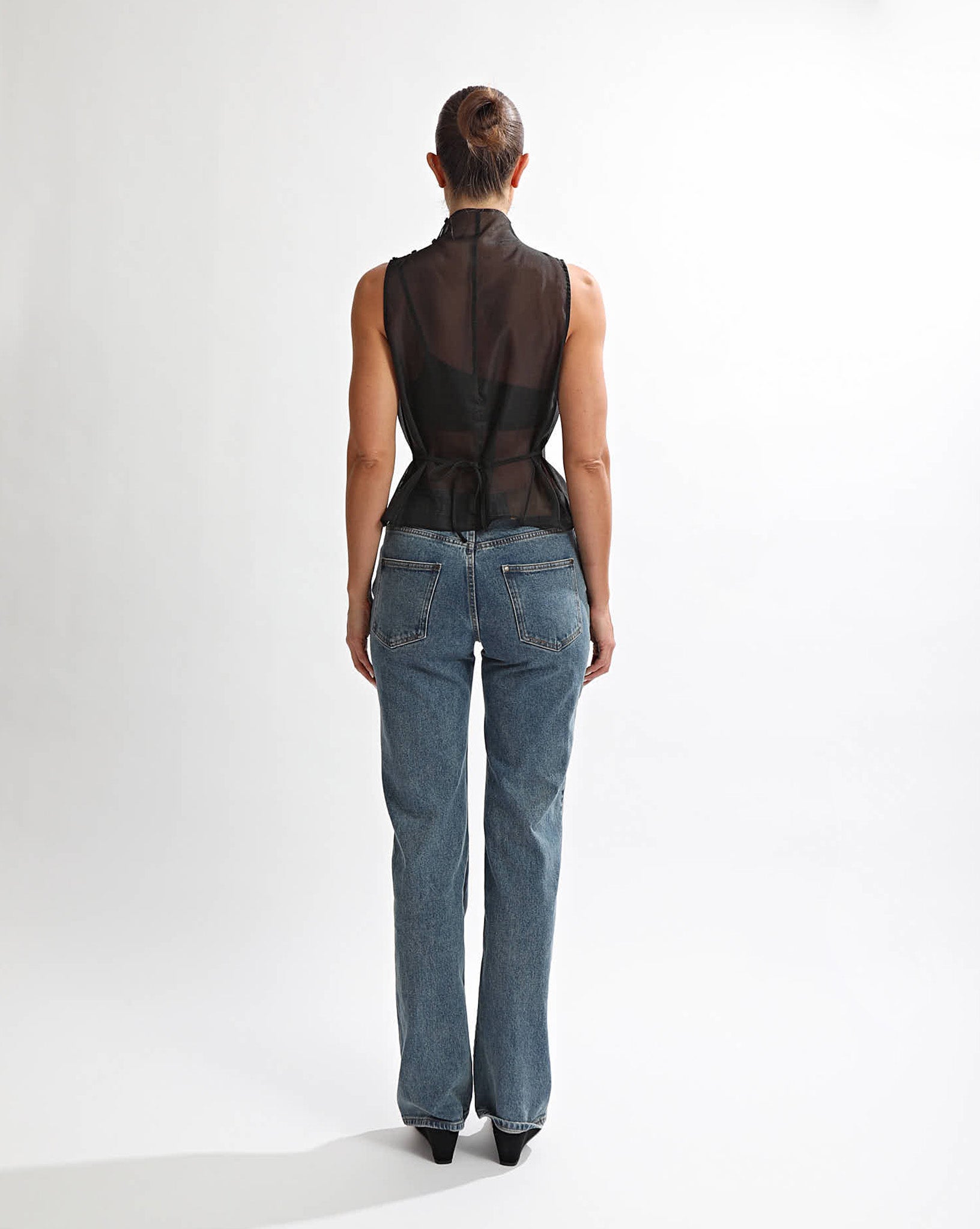 Tahlia Sheer Top Black