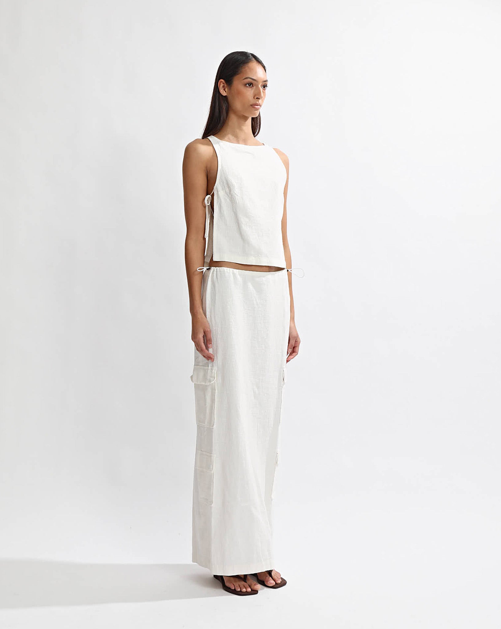 Evie Maxi Skirt Off White
