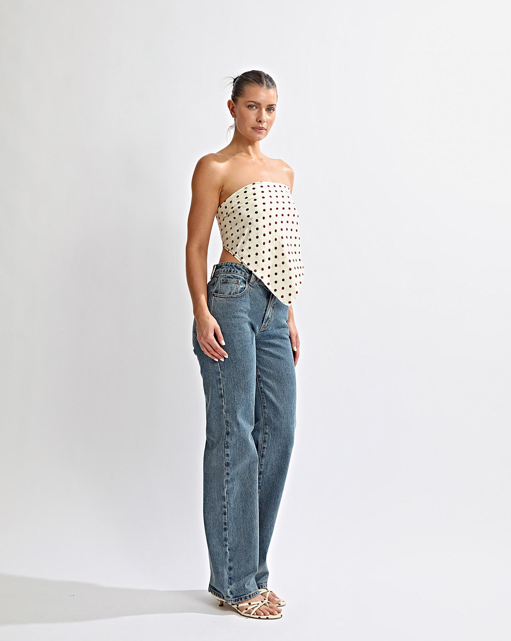 Adriana Scarf Yellow Polka