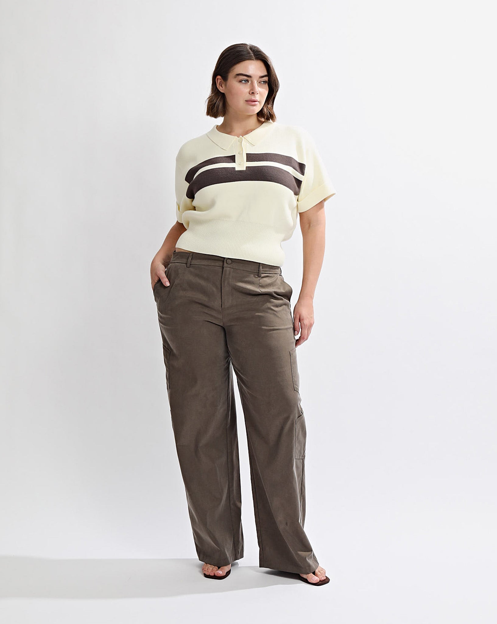 Brea Knit Top Yellow/Steel Stripe