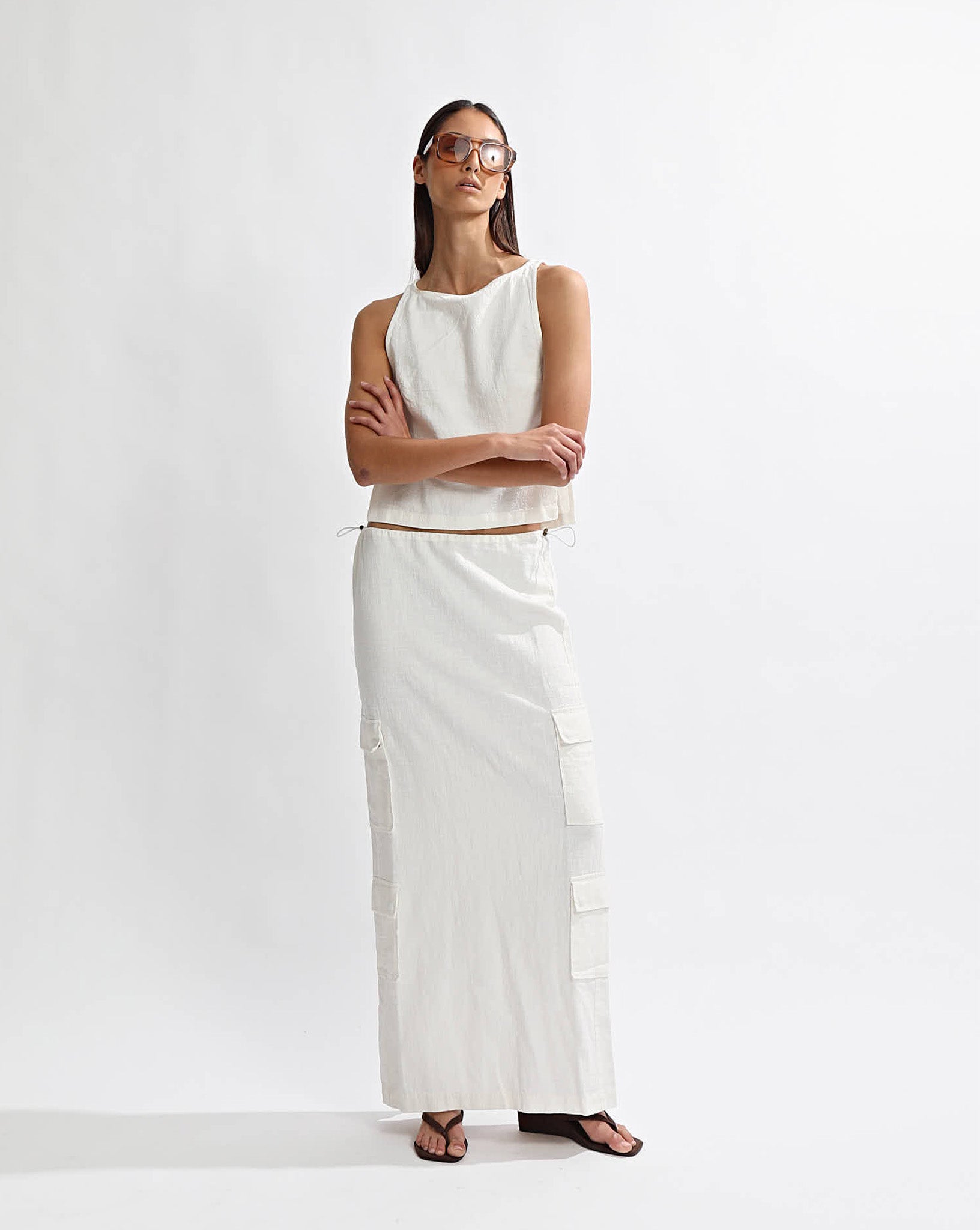Evie Maxi Skirt Off White