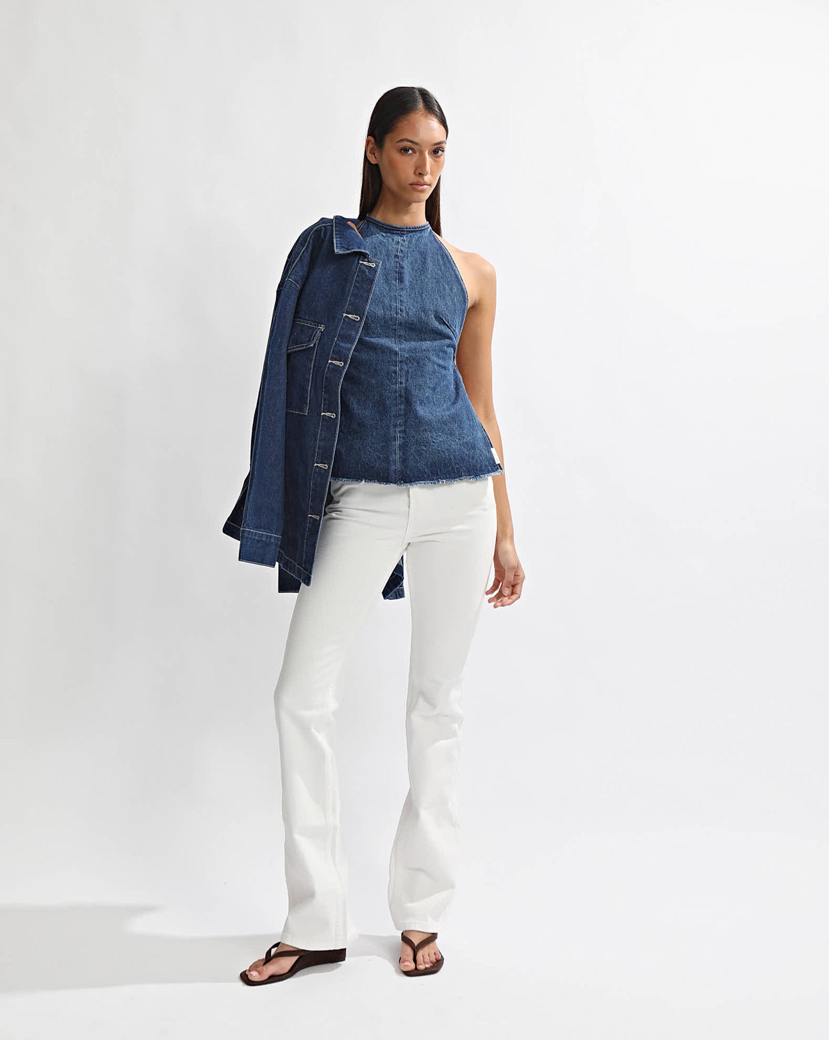 Harley Denim Halter Top Vintage Blue