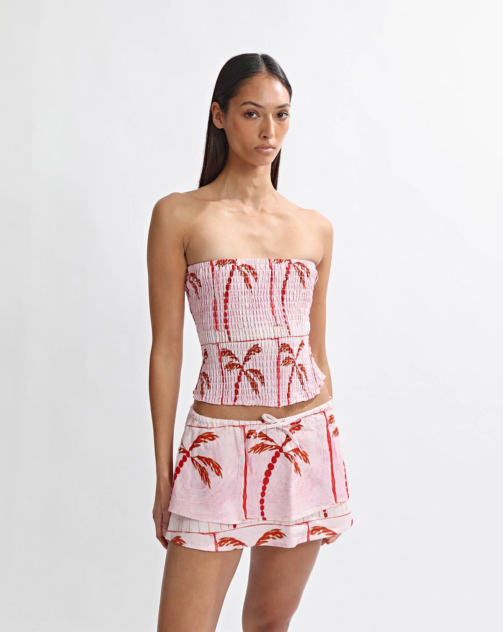 Lola Strapless Top Pink Tonic