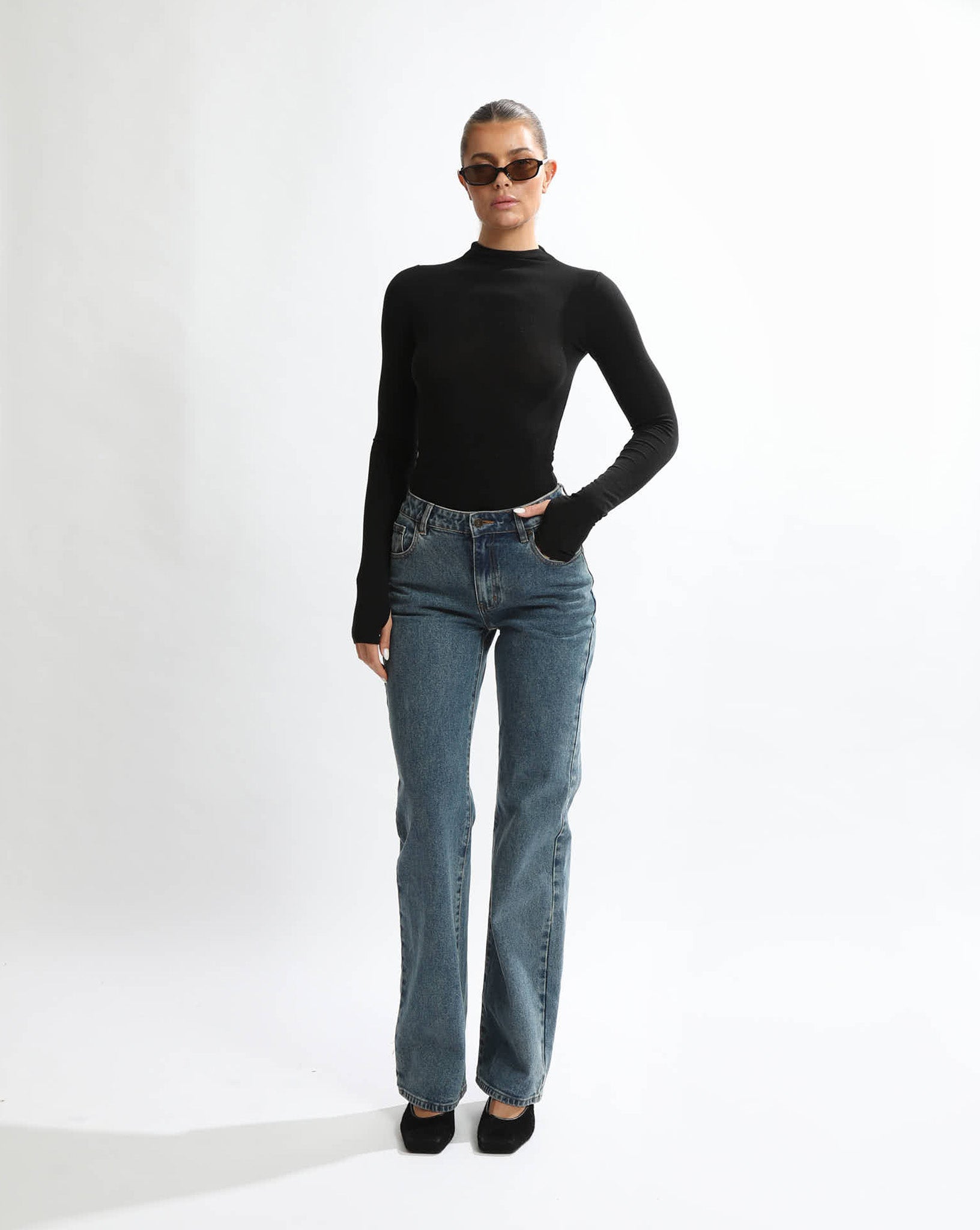 Amelia Long Sleeve Top Black