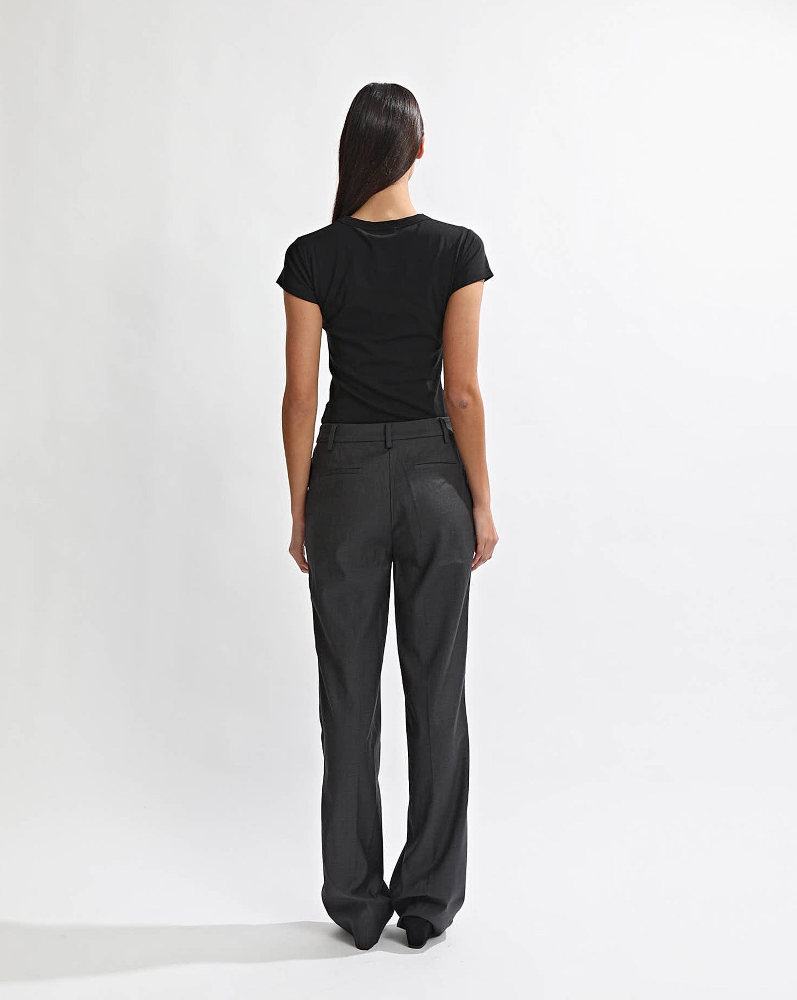 Benny Trousers Dark Grey Cropped