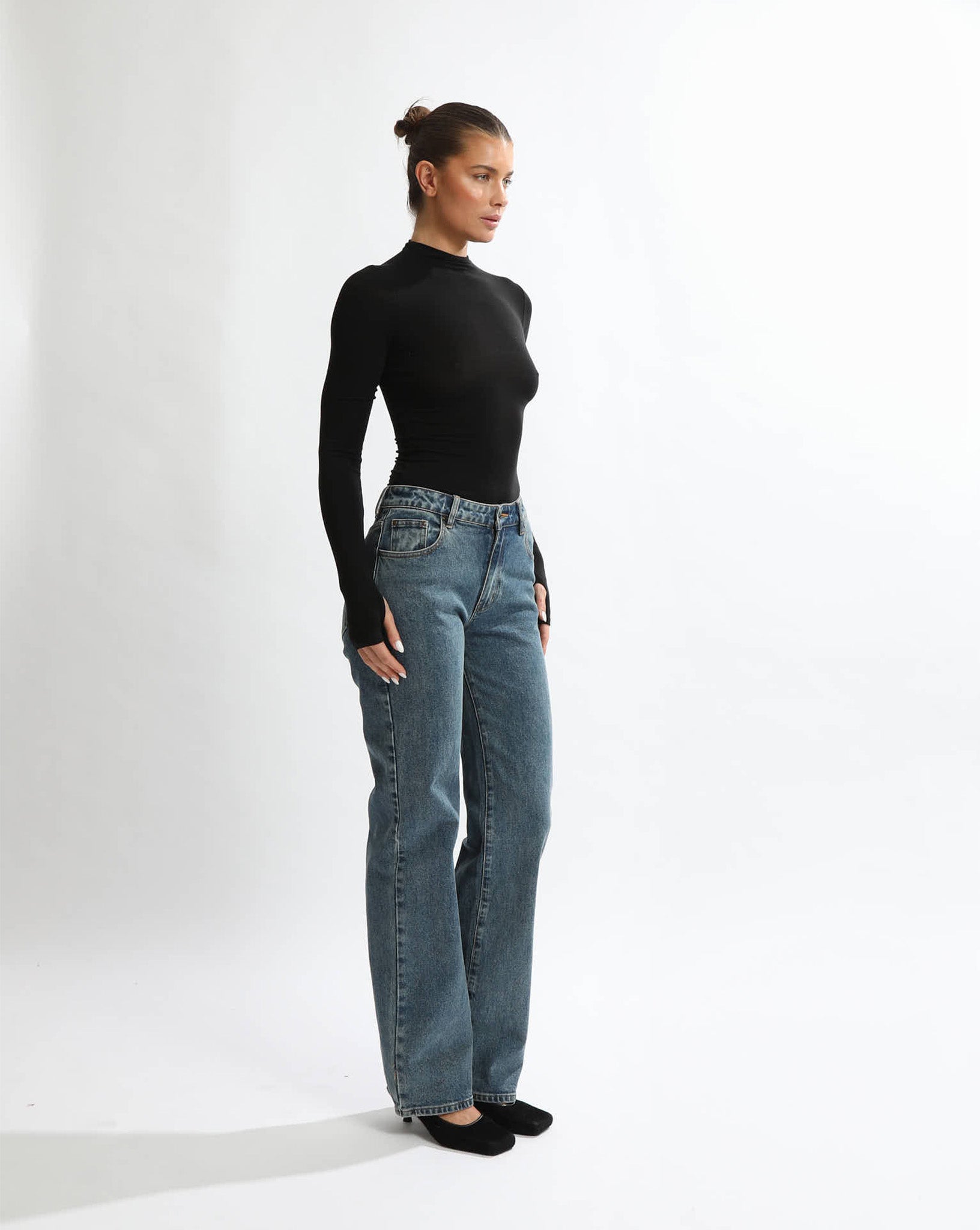 Amelia Long Sleeve Top Black
