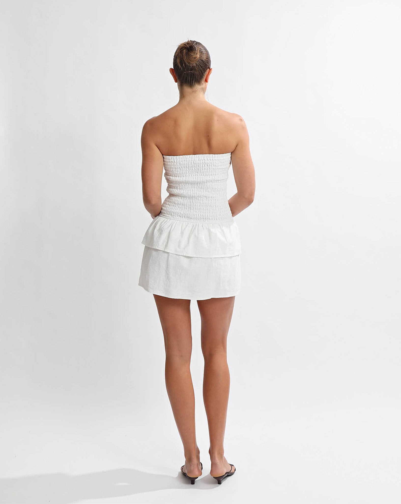 Evie Strapless Dress Off White