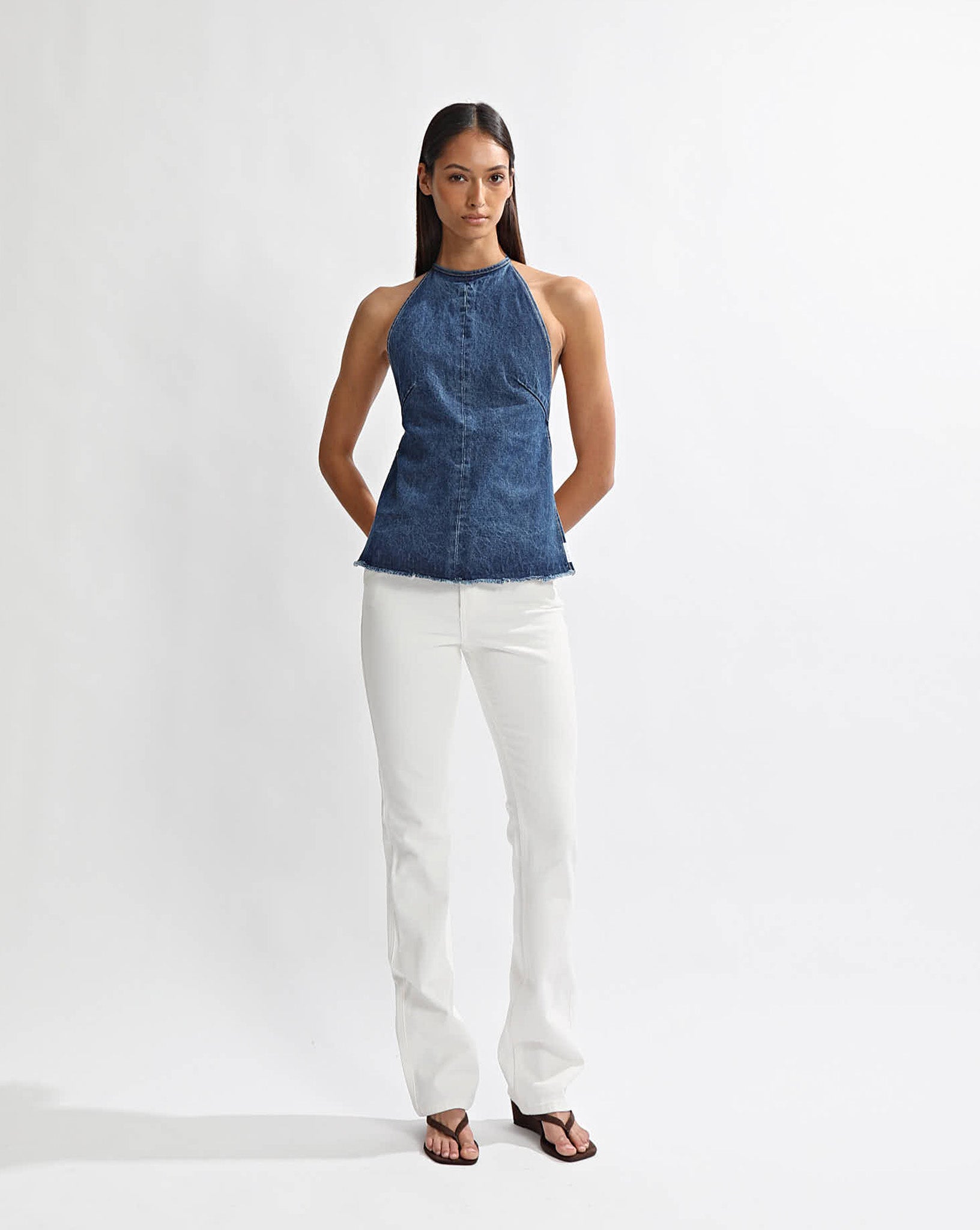 Harley Denim Halter Top Vintage Blue