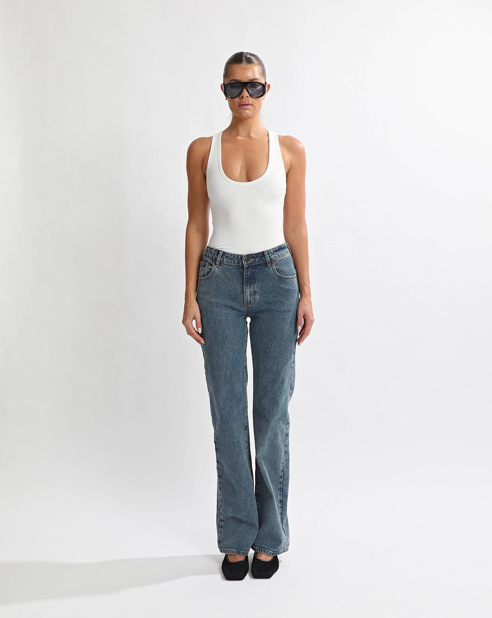Ellie Rib Tank White