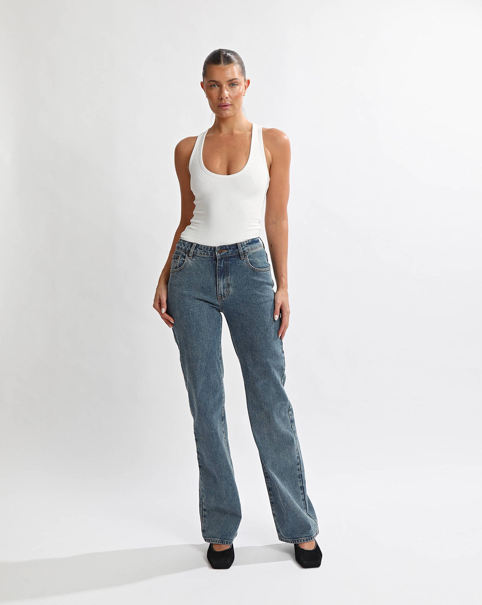 Ellie Rib Tank White