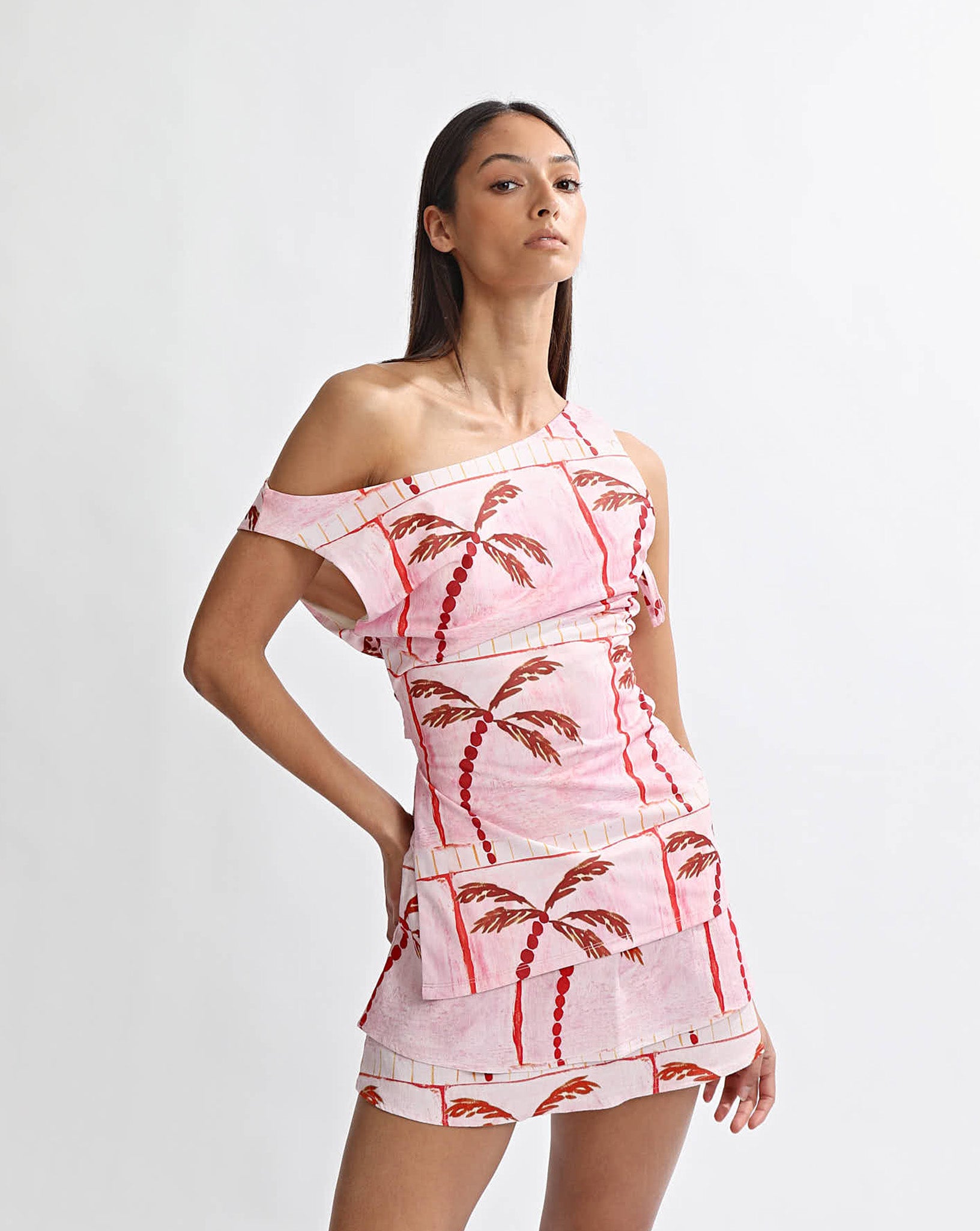 Lani Off Shoulder Top Pink Tonic