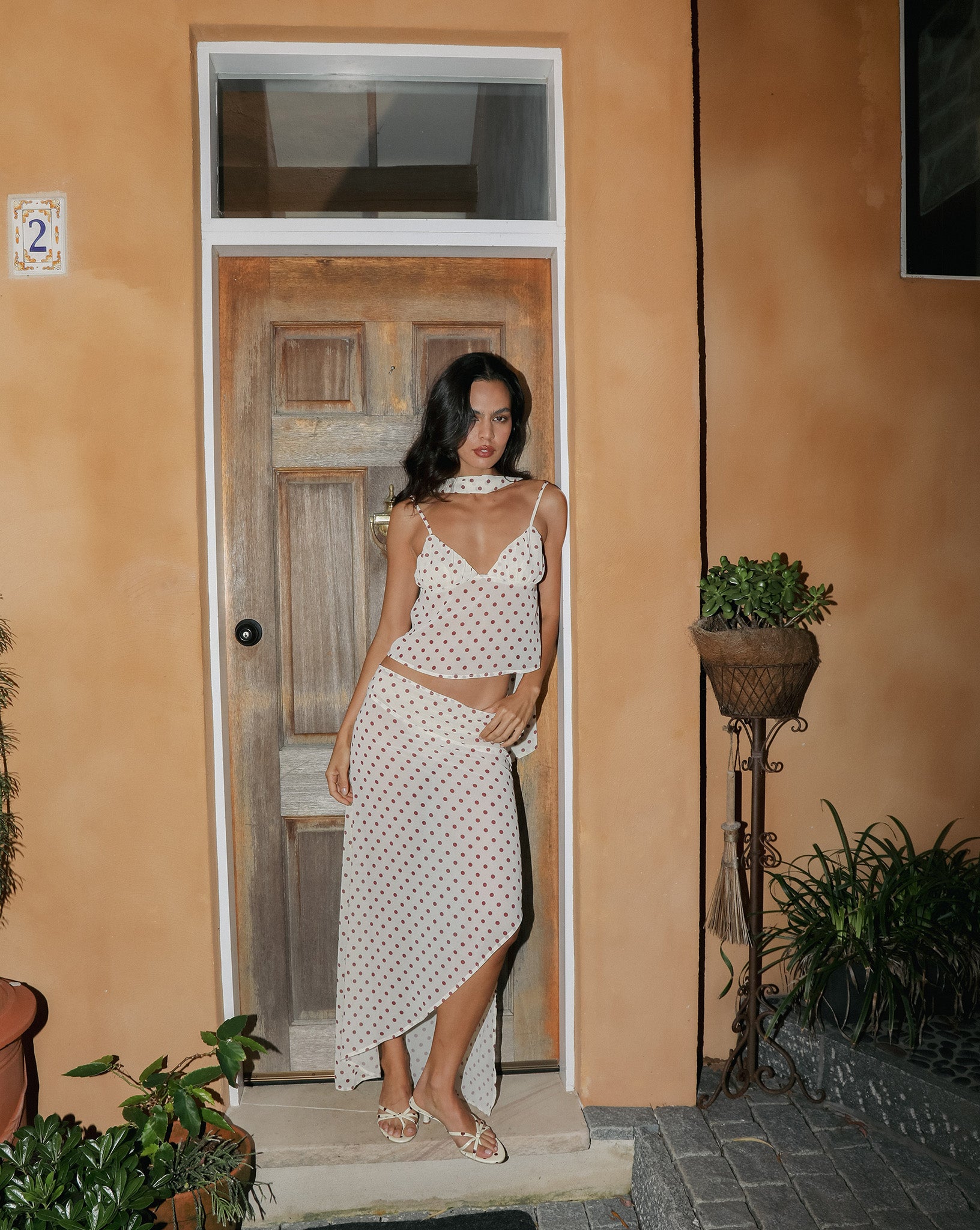 Adriana Top Yellow Polka