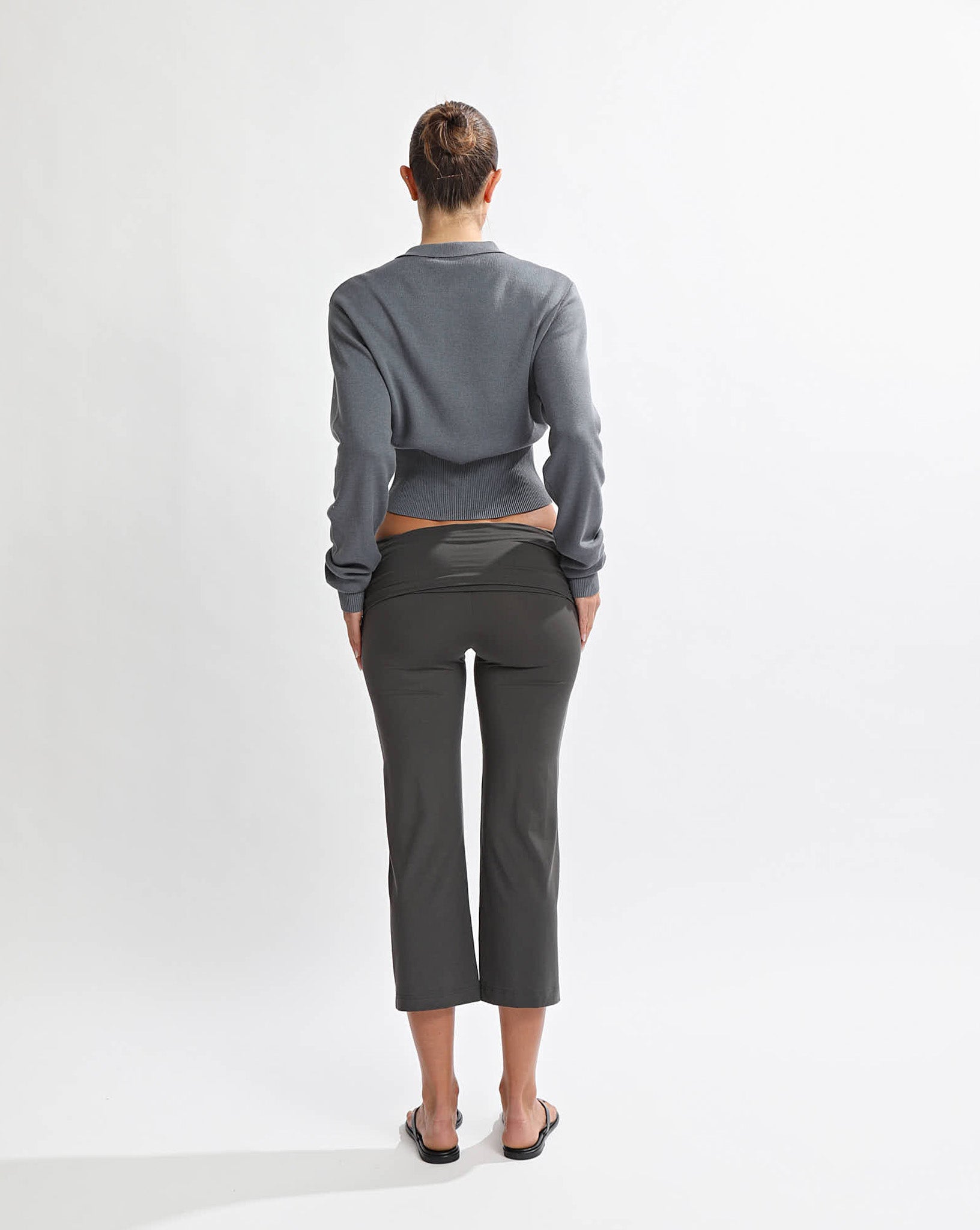 Blaire Knit Long Sleeve Top Blue/Grey